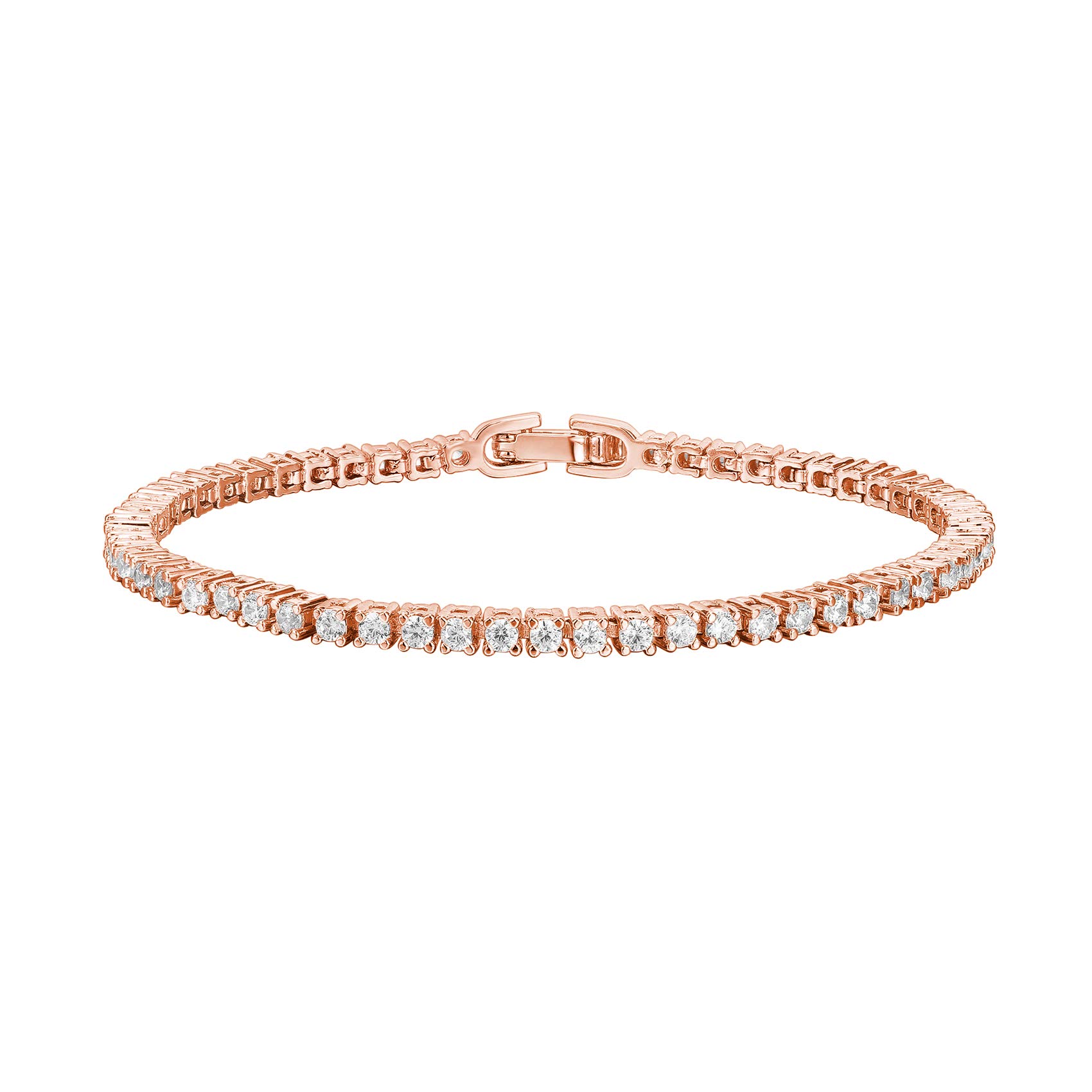 PAVOI 14K Gold Plated Cubic Zirconia Tennis Bracelet for Women | 4mm CZ Classic Elegant Bracelet | Adjustable 6.5-7.5 Inch | Perfect for Weddings, Parties & Everyday Wear
