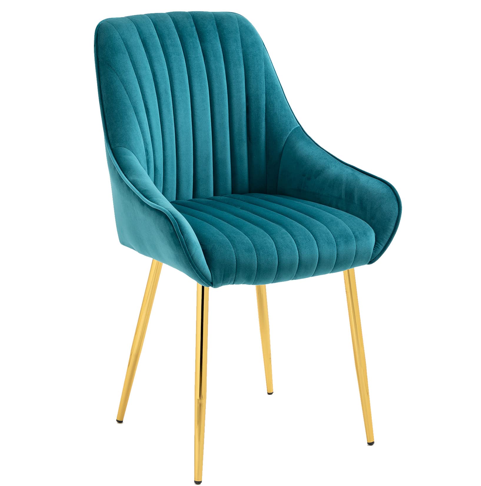HomVent Makeup Vanity Chair with Arms - Modern Home Office Desk Chair, Solid Wood & Steel Legs for Living Room, Bedroom, Dressing Room - Perfect for Makeup, Working, Studying & Relaxing