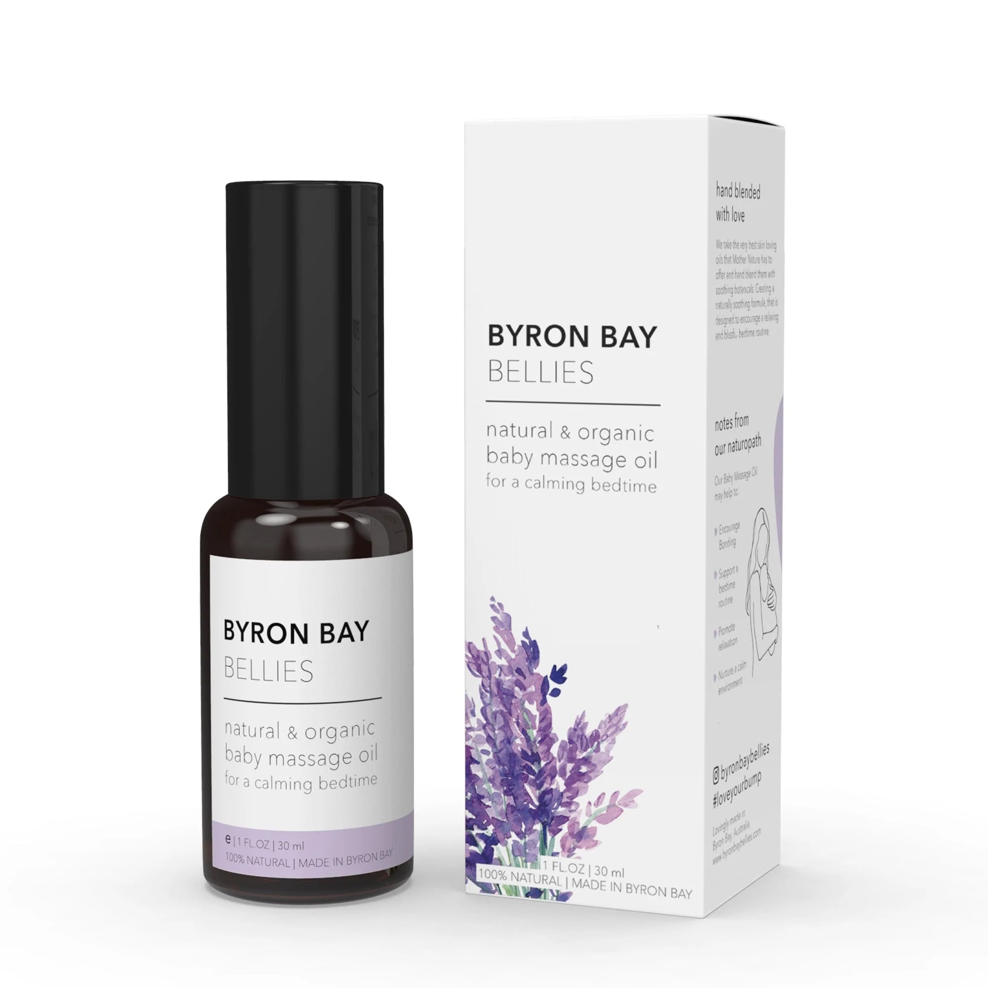Byron Bay Bellies Premium Organic Baby Massage Oil - Gentle & Hypoallergenic for Newborns & Infants - Perfect for Relaxation, Sleep & Bonding Time