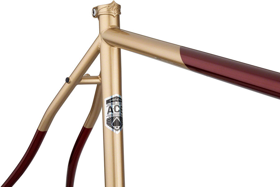 All City Cosmic Stallion Frameset - 700c Steel Bike Frame in Currant & Cream (55cm) | Perfect for Urban Commuting & Adventure Cycling