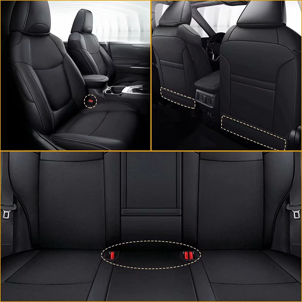 TTX LIGHTING Faux Leather Car Seat Covers for 2020-2023 Toyota Corolla XSE & XSE Apex Edition - Non-Slip Full Coverage Vehicle Cushion with Airbag Compatibility | Perfect for Daily Commuting, Road Trips & Interior Protection