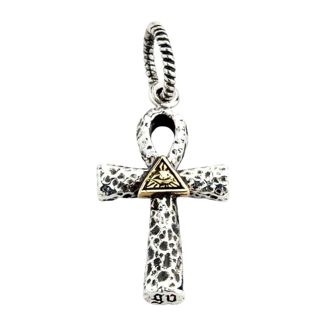 All-Seeing Eye of God Ankh Sterling Silver Pendant Necklace - Spiritual Protection Jewelry for Meditation, Yoga & Sacred Rituals