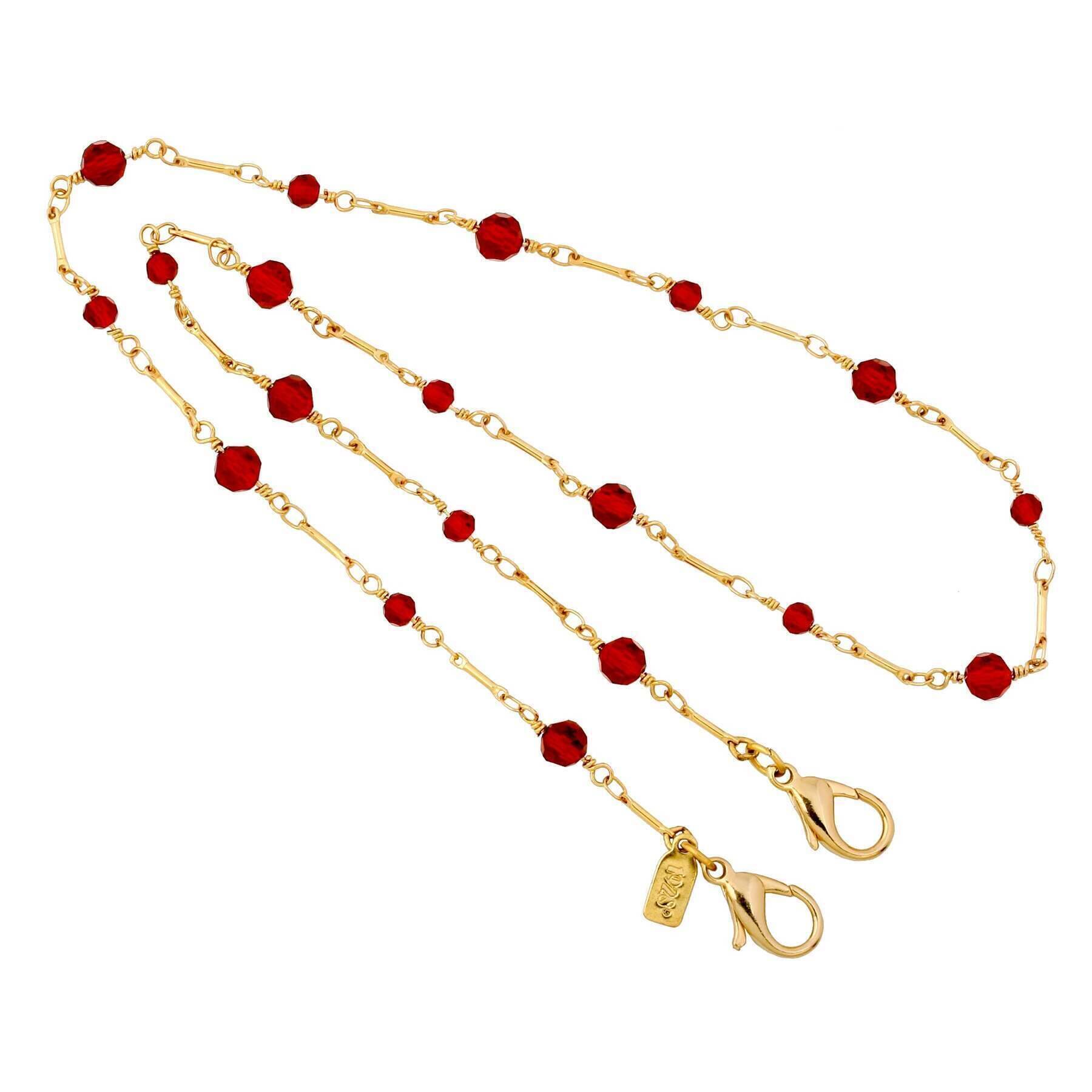 1928 Jewelry Glass Bead Face Mask Chain Holder - 22 Inch Adjustable Mask Lanyard for Women & Men - Perfect for Work, Travel, and Daily Use