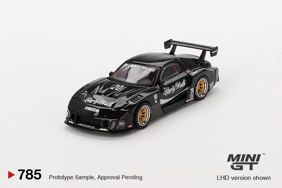 MINI GT 1:64 Scale Mazda RX-7 LB Super Silhouette Diecast Model Car - Black - Collectible Toy for Display, Racing Games & Car Enthusiasts