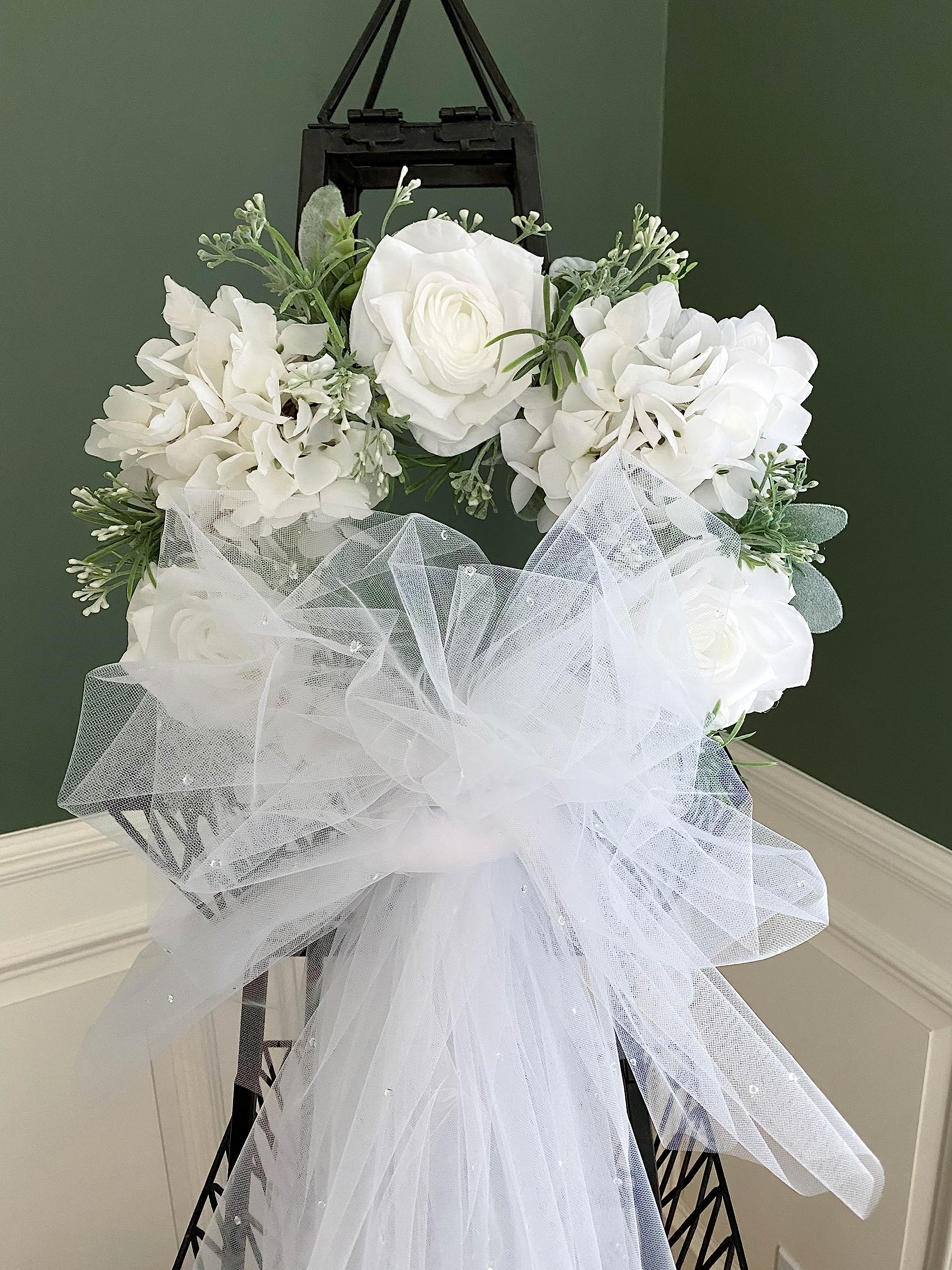 Elegant Bridal Shower Wreath & Wedding Door Hanger - Handmade Grapevine Wreath for Bridal Parties, Wedding Decorations & Home Entrance Decor - Perfect for Bridal Showers, Wedding Receptions & Front Door Greetings