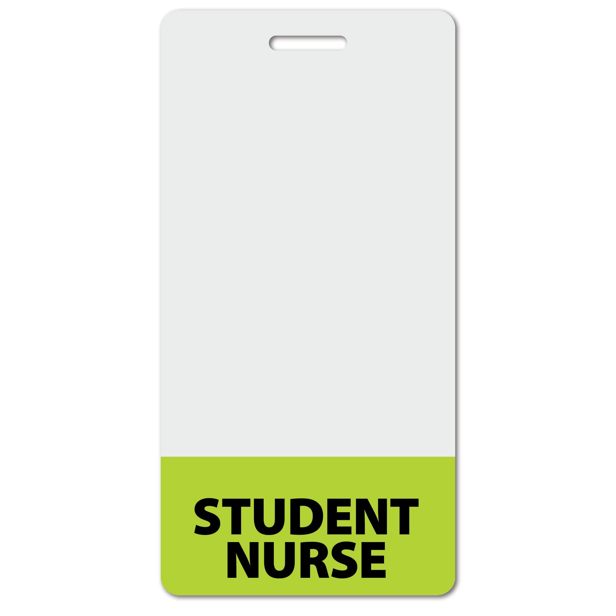 Heavy Duty Vertical Light Green Student Nurse ID Badge Cards (100 Pack) - Spill & Tear Proof, Double Sided Printed - Quick Role Identifier for Healthcare Professionals - Perfect for Hospitals, Clinics, and Nursing Schools
