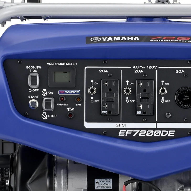 Yamaha EF7200DE 7200 Watt Portable Generator with Electric Start & CO Sensor - Perfect for Home Backup Power, Camping, and Outdoor Events