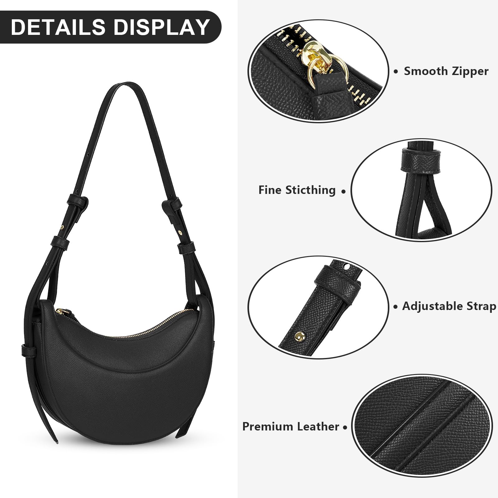 Stylish Women's Saddle Shoulder Bag - Trendy Crescent Crossbody Purse & Hobo Handbag for Everyday Use, Travel, and Casual Outings