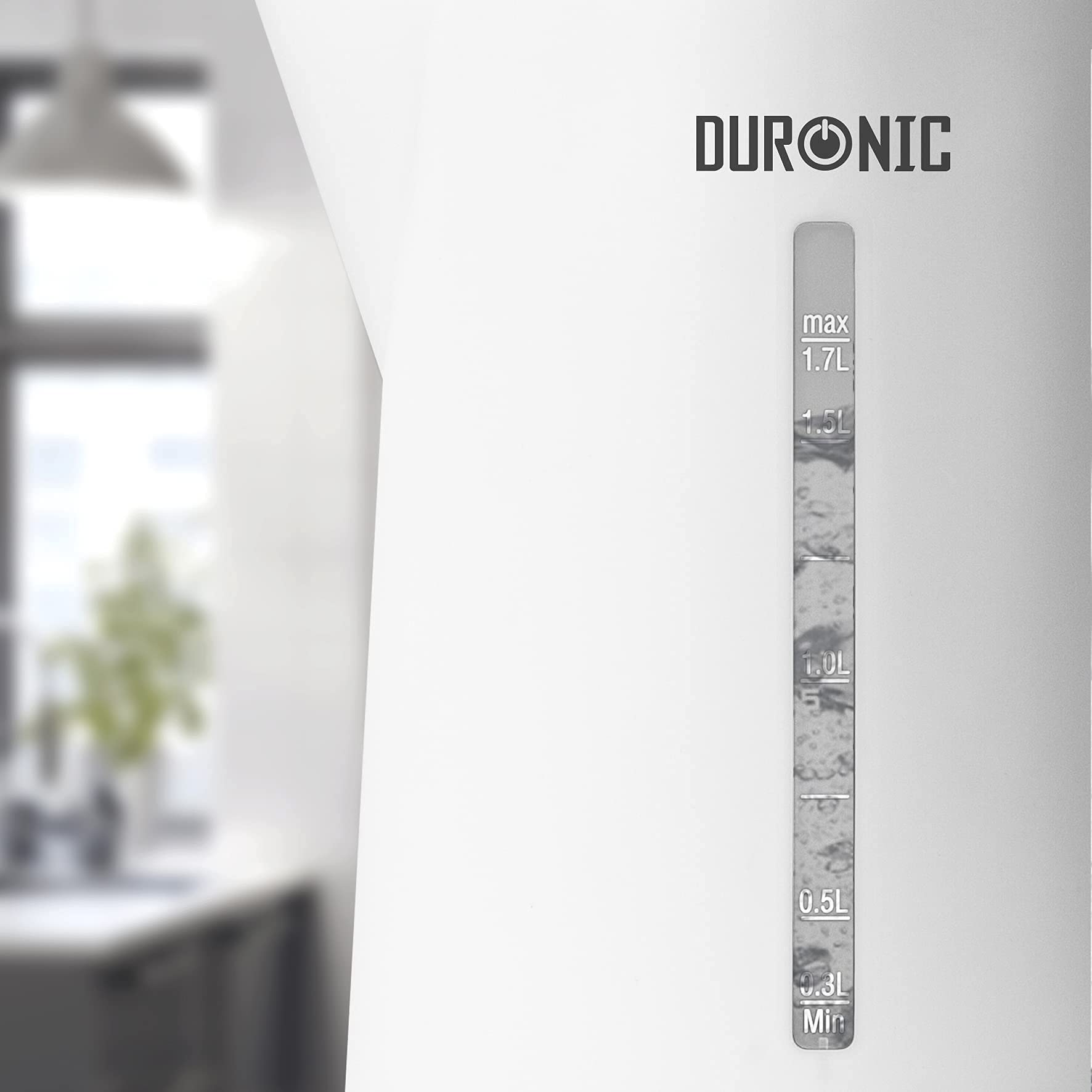 Duronic EK17 WE Cordless Electric Kettle - Fast Boiling, Dry Protection, Quiet Operation - Stainless Steel Water Boiler for Tea, Coffee, Hot Chocolate & Soup - Perfect for Home, Office & Dorm Use (White)