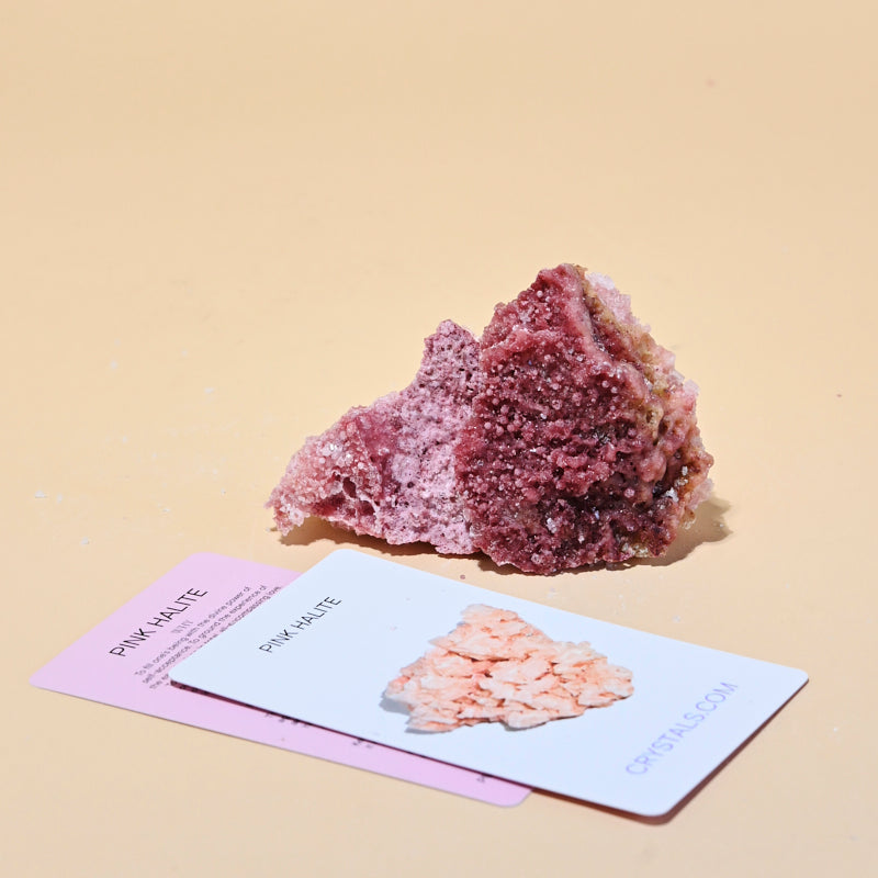 Natural Pink Halite Crystal - 4 Inch Raw Salt Rock Specimen for Home Decor, Meditation & Healing Stone Collection