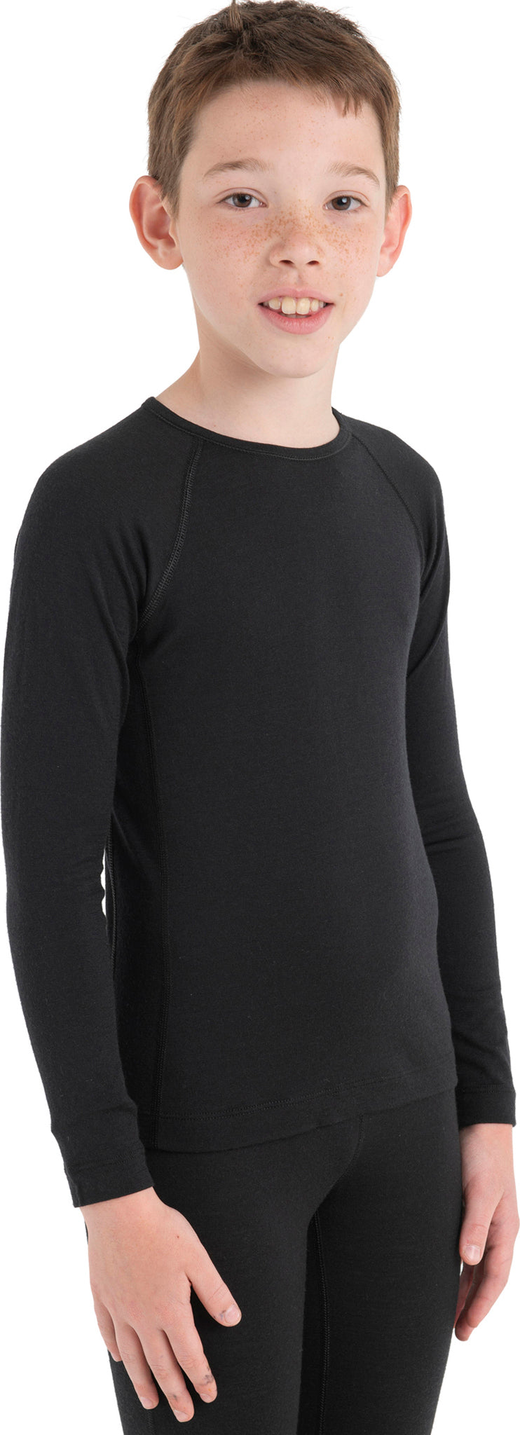 200 Oasis Merino Wool Long Sleeve Thermal Crew Neck Top for Kids - Warm Winter Base Layer for Outdoor Activities & Cold Weather