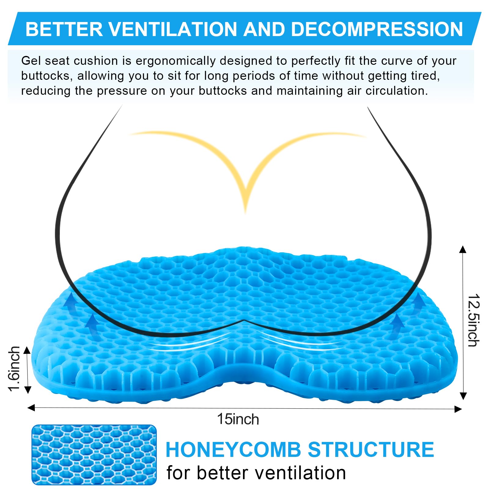 **Non-Slip Kayak Seat Cushion – Waterproof Thick Gel Kayak Seat Pad with Anti-Slip Cover – Comfortable Canoe Seat Cushion for Kayaking & Boating – Perfect for Fishing, Paddling & Outdoor Adventures**