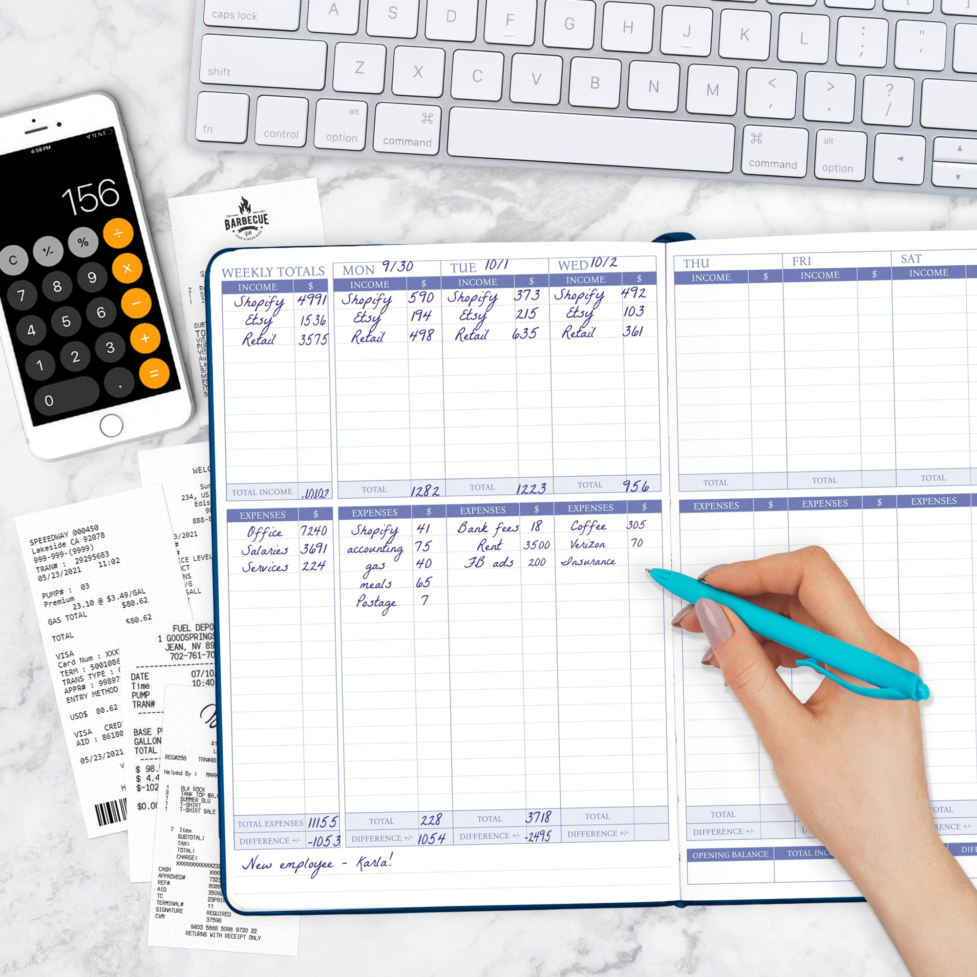 Small Business Accounting Ledger - Income & Expense Tracker Notebook for Bookkeeping (7x10