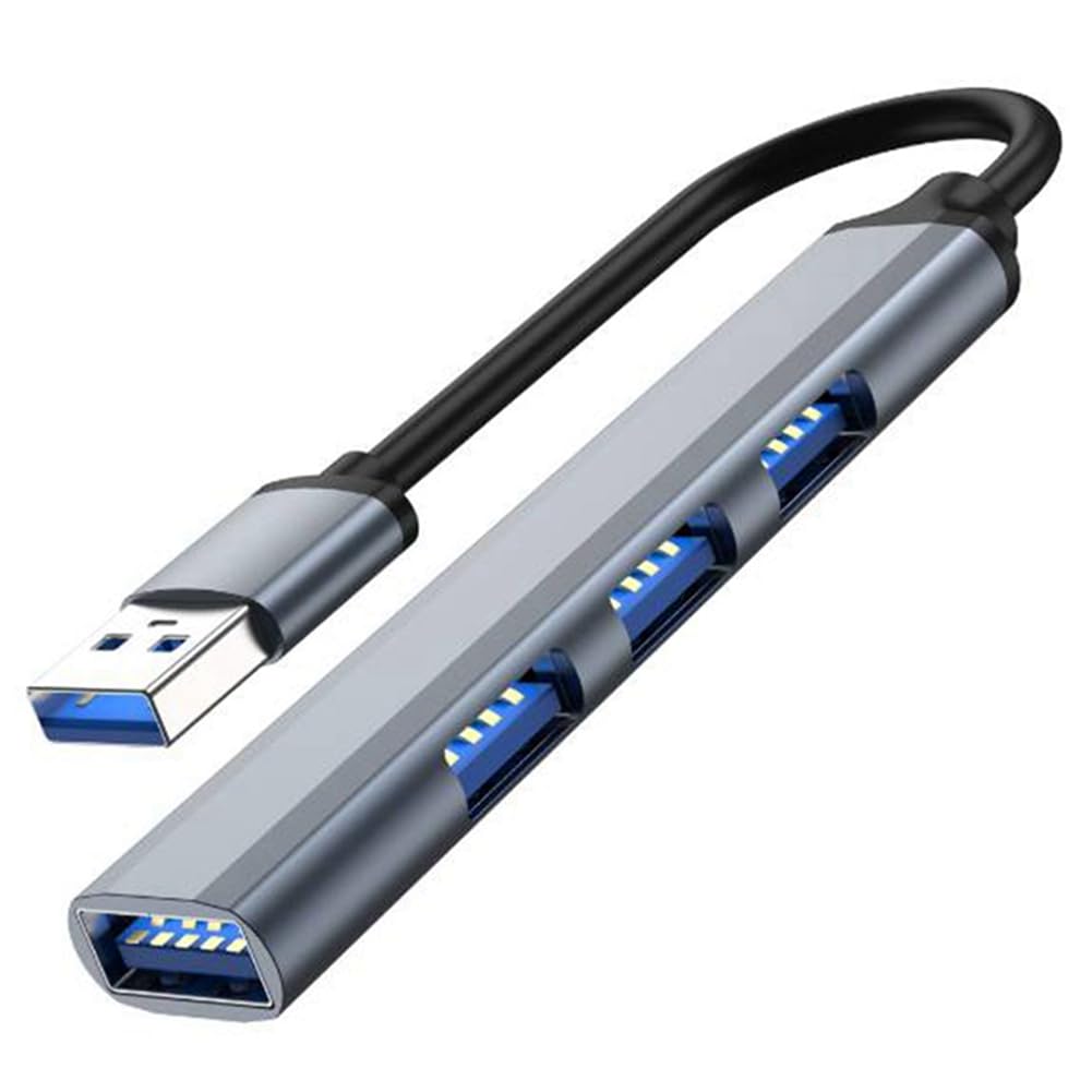 4-Port USB 3.0 Hub Splitter Adapter with Power - High-Speed Data Transfer for Laptop, PC, MacBook, Gaming & Office Workstation Accessories