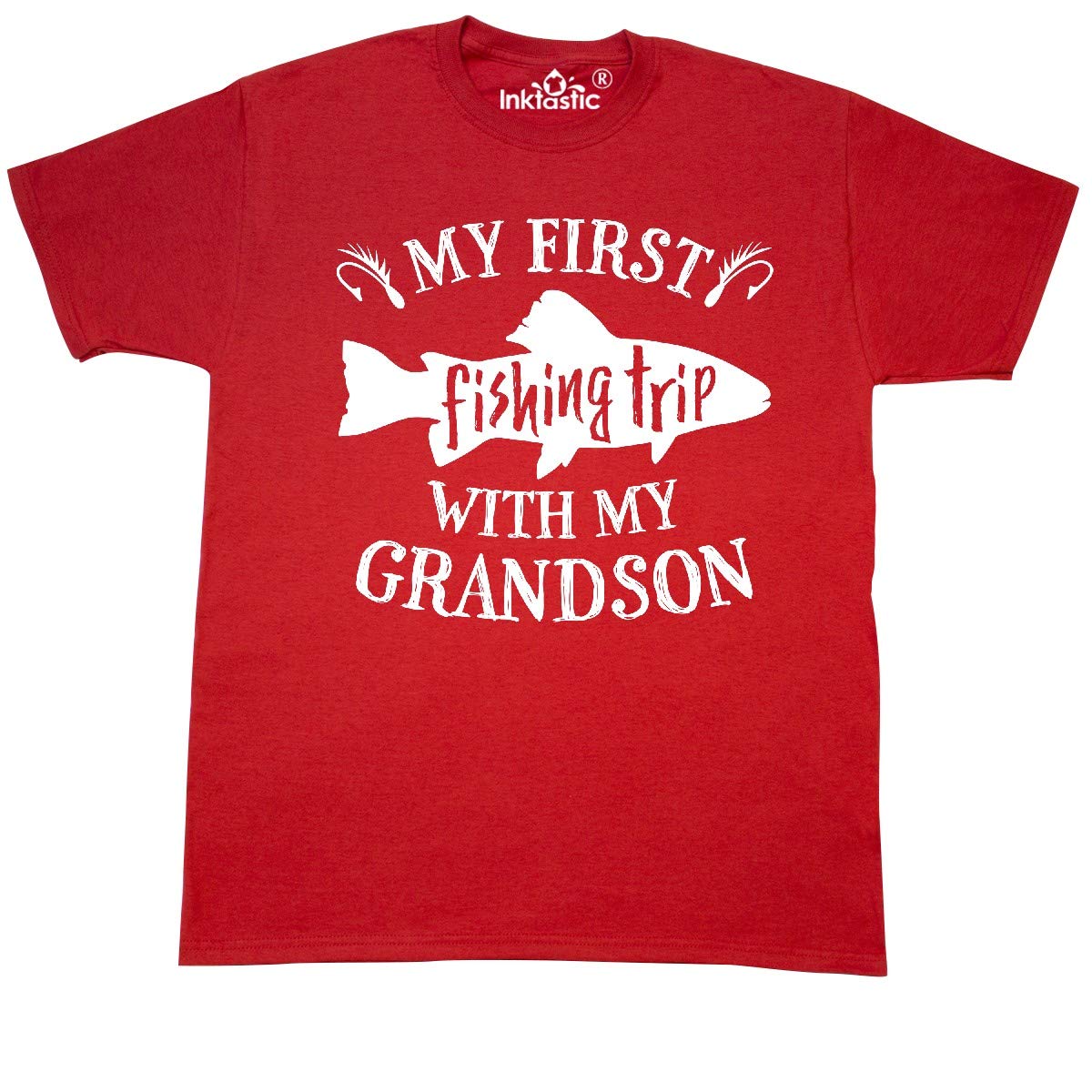 My First Fishing Trip with My Grandson T-Shirt - Funny Grandpa & Grandson Fishing Gift - Comfortable Cotton Tee for Family Outdoors Activities