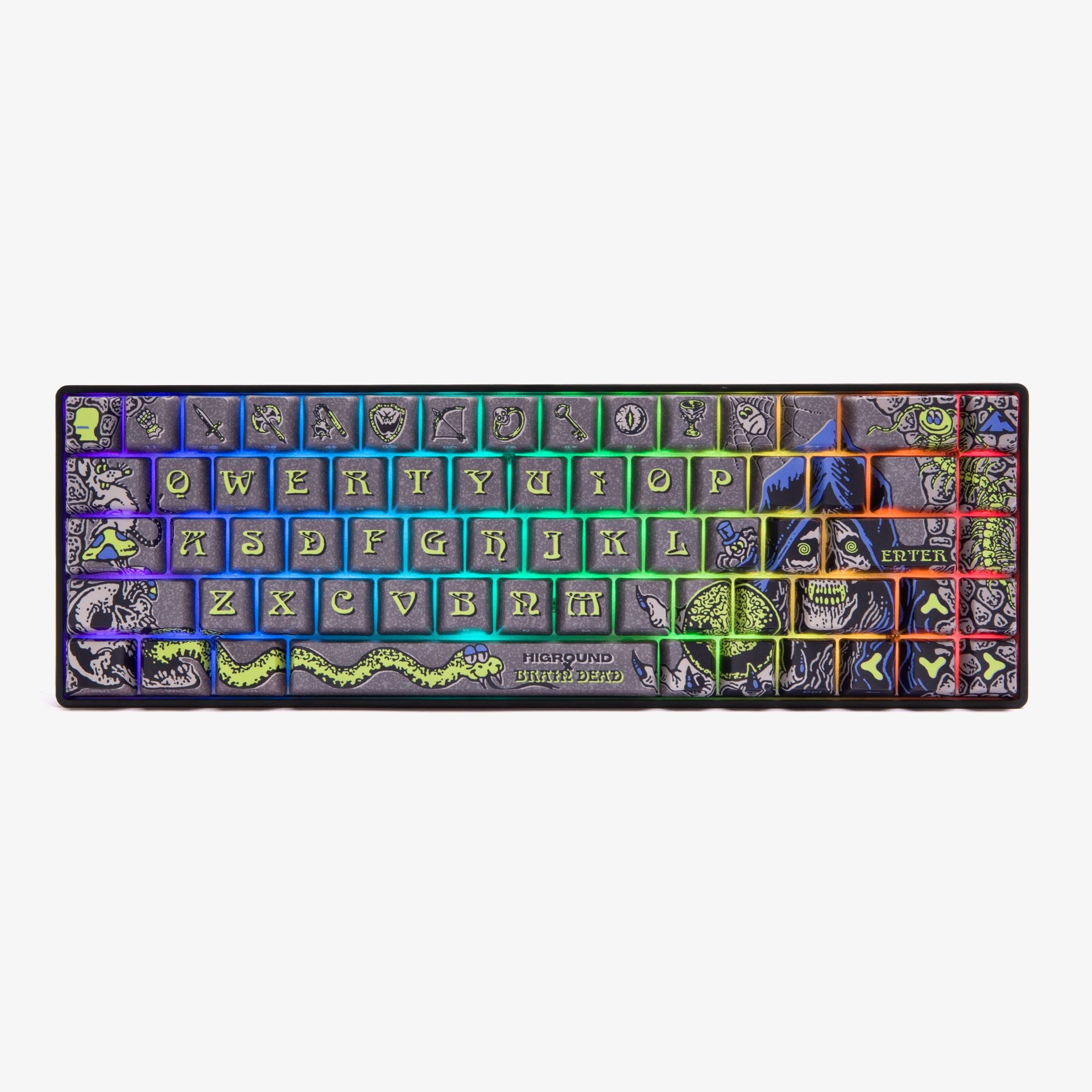 Brain Dead x HG Basecamp 65% Mechanical Keyboard - Compact Wired Gaming Keyboard for PC/Mac - Perfect for Esports, Office Work & Typing Enthusiasts