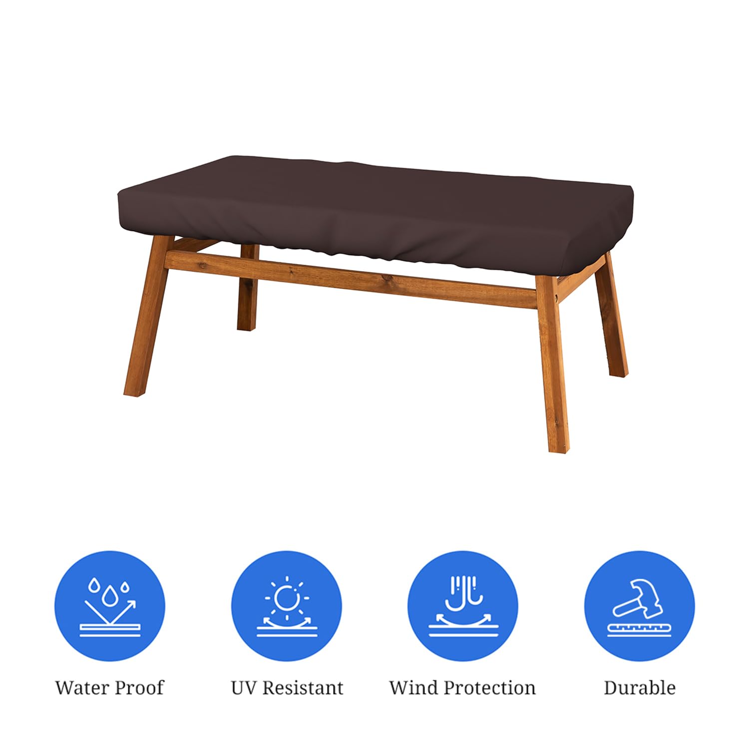 Premium Rectangle Waterproof Patio Table Cover - 12oz UV & Weather Resistant Outdoor Tablecloth for Dining Sets - 100