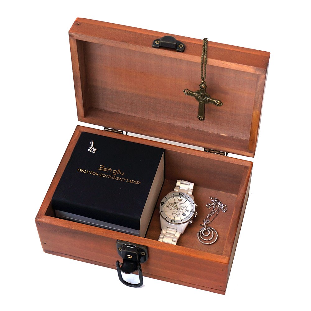 Personalized Wooden Jewelry Box w Lock - Bridesmaid Gift for Weddings & Anniversaries