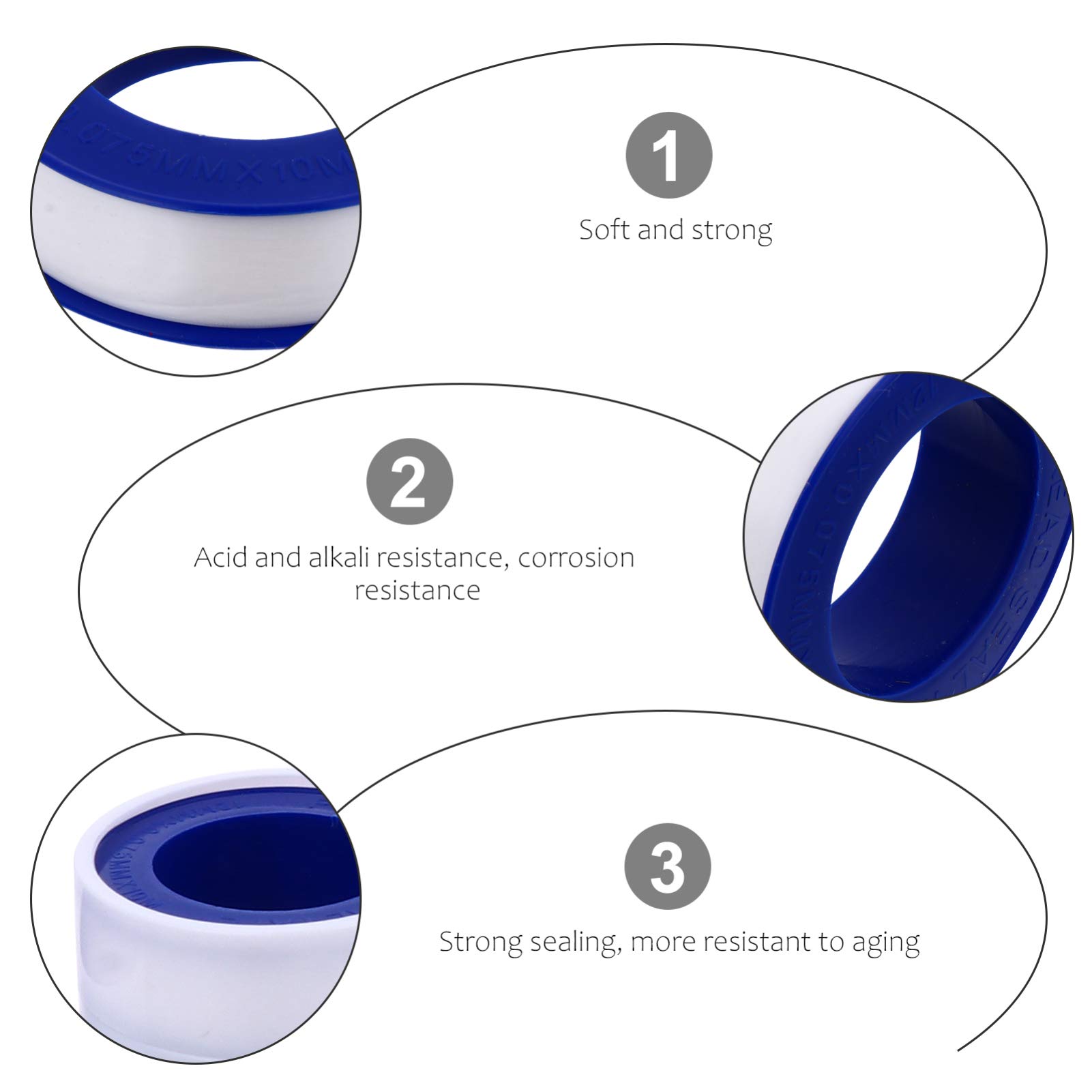 Baluue 30 Pcs PTFE Thread Seal Tape - High Temperature Resistant Waterproof Plumber's Tape for Pipe Leak Repair, Plumbing, DIY Projects | Perfect for Sealing Pipe Threads, Fixing Leaks, and Waterproofing Joints