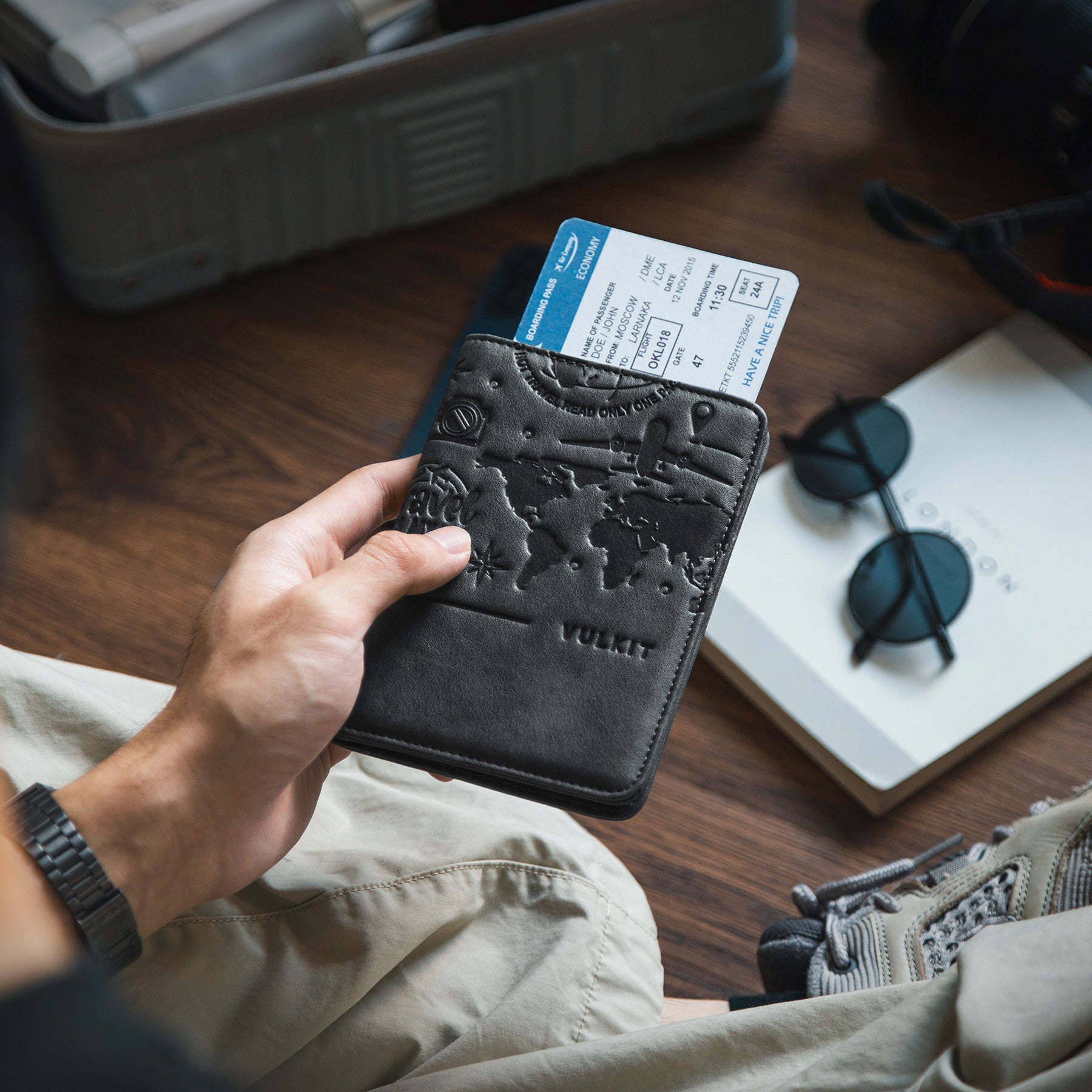 Premium VPW102 RFID Blocking Passport Holder with Secure Magnetic Closure - Travel Organizer for Men & Women - Perfect for Airports, Vacations & Business Trips