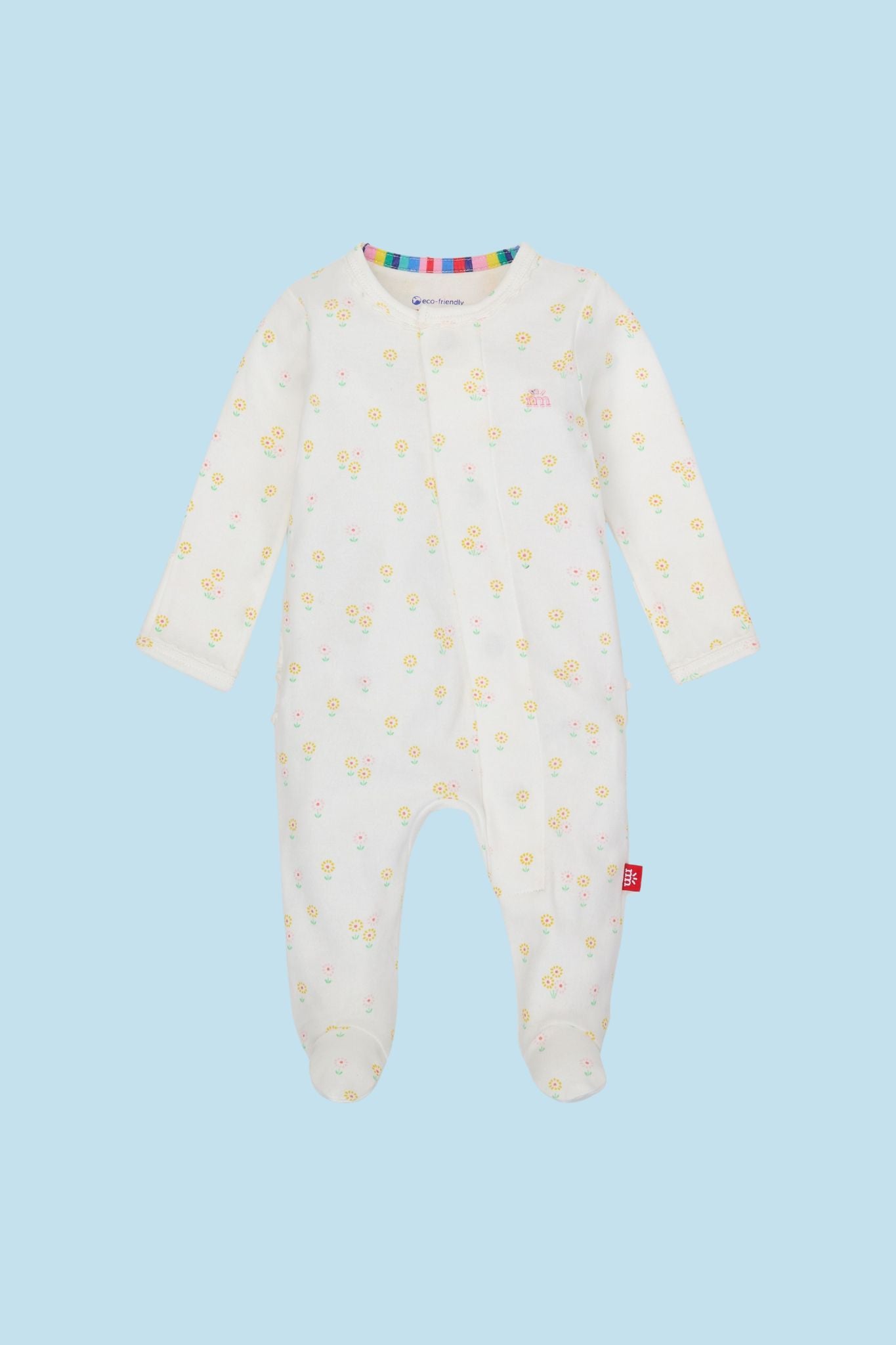 Evangeline Organic Cotton Ruffle Footie Pajamas for Baby Girls - Soft & Comfortable Sleepwear for Newborns & Infants - Perfect for Nursery, Bedtime & Photo Shoots