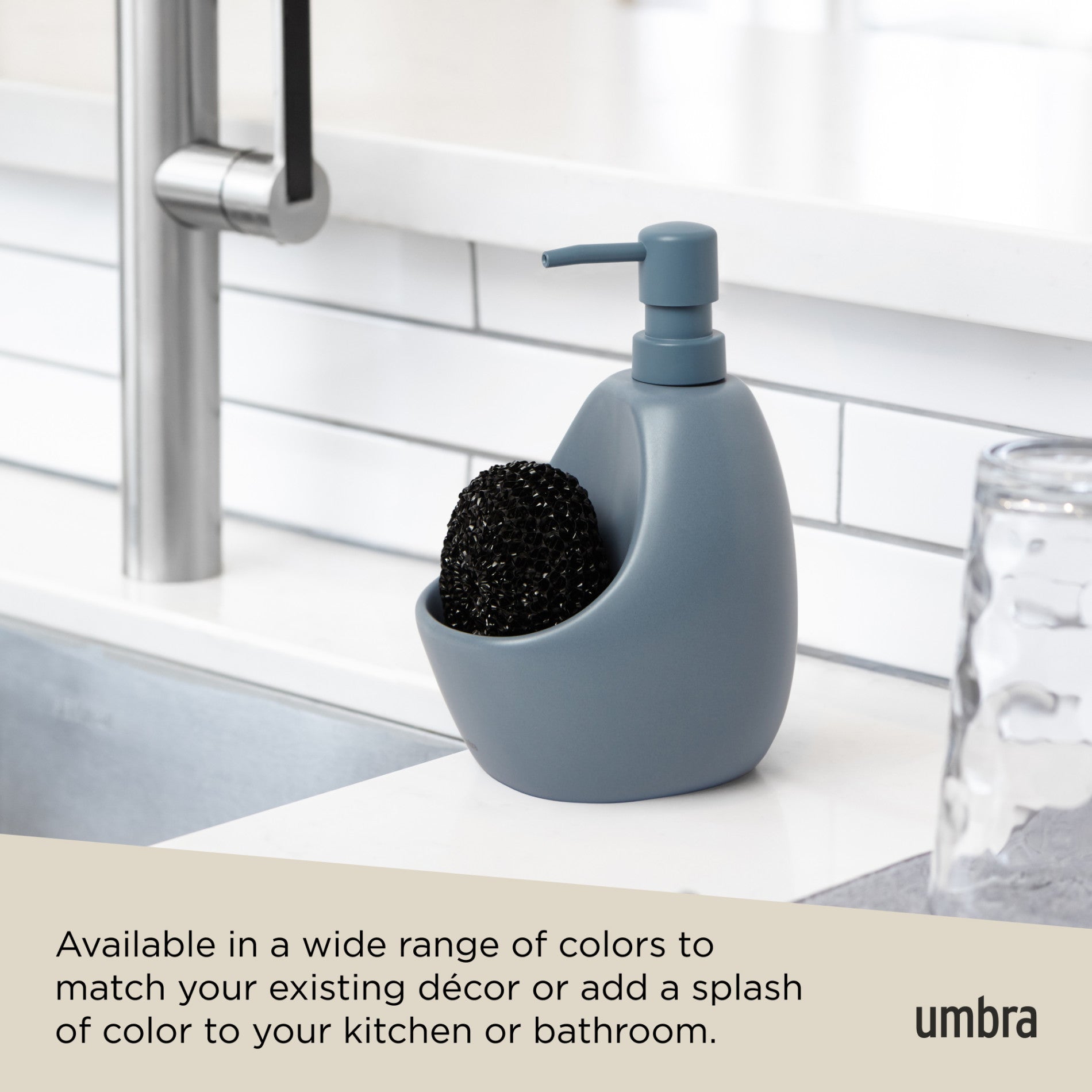 Joey Soap Pump & Scrubby - Premium Foaming Soap Dispenser with Exfoliating Scrubber for Kitchen, Bathroom, and Sink Cleaning - Perfect for Hand Washing, Dish Cleaning, and Household Hygiene