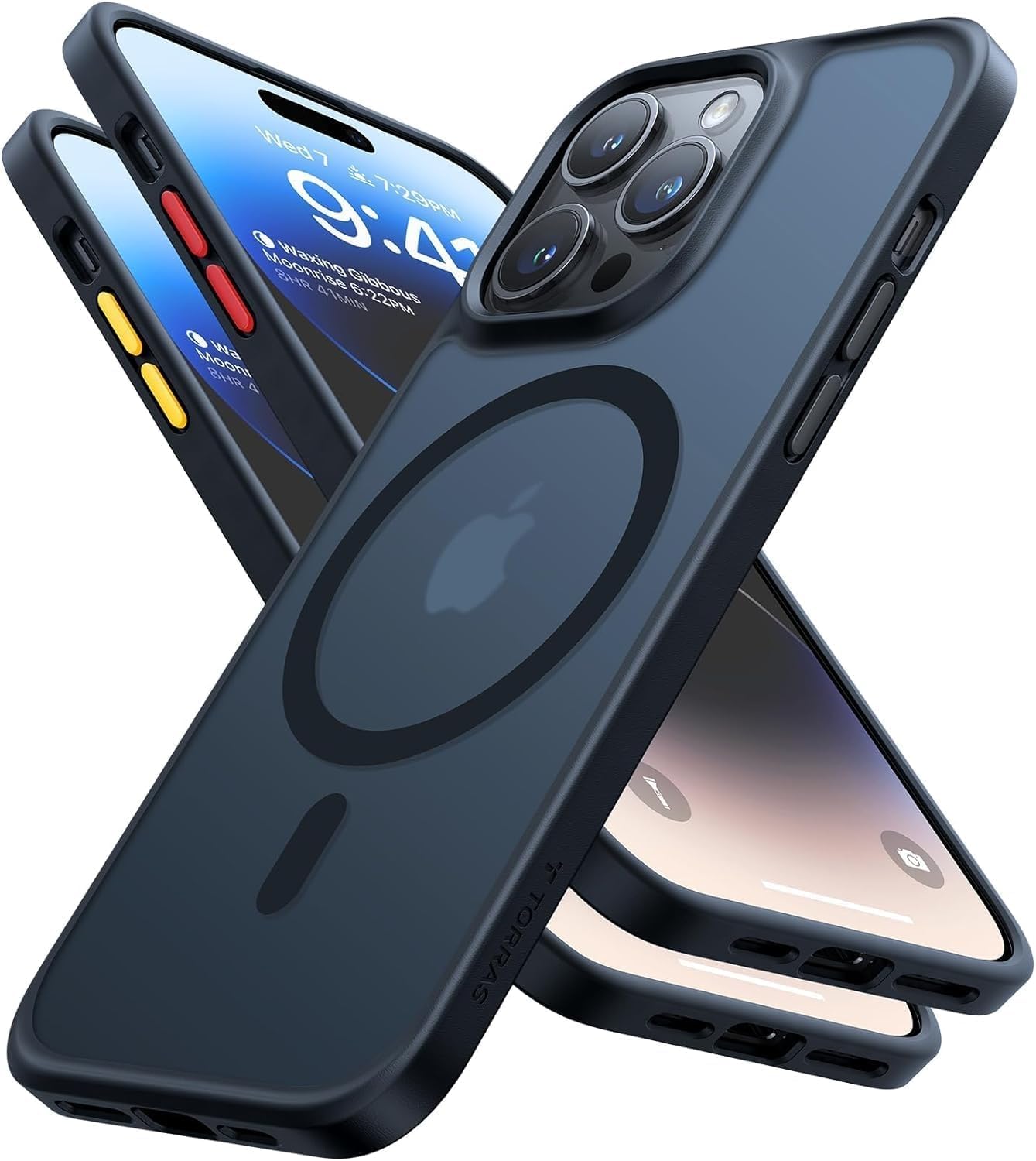 TORRAS Magnetic Shockproof Case for iPhone 14 Pro with MagSafe - 20W Fast Charging, 12FT Military Drop Protection, Slim Anti-Fingerprint Design - Perfect for Work, Travel & Outdoor Activities (Black)