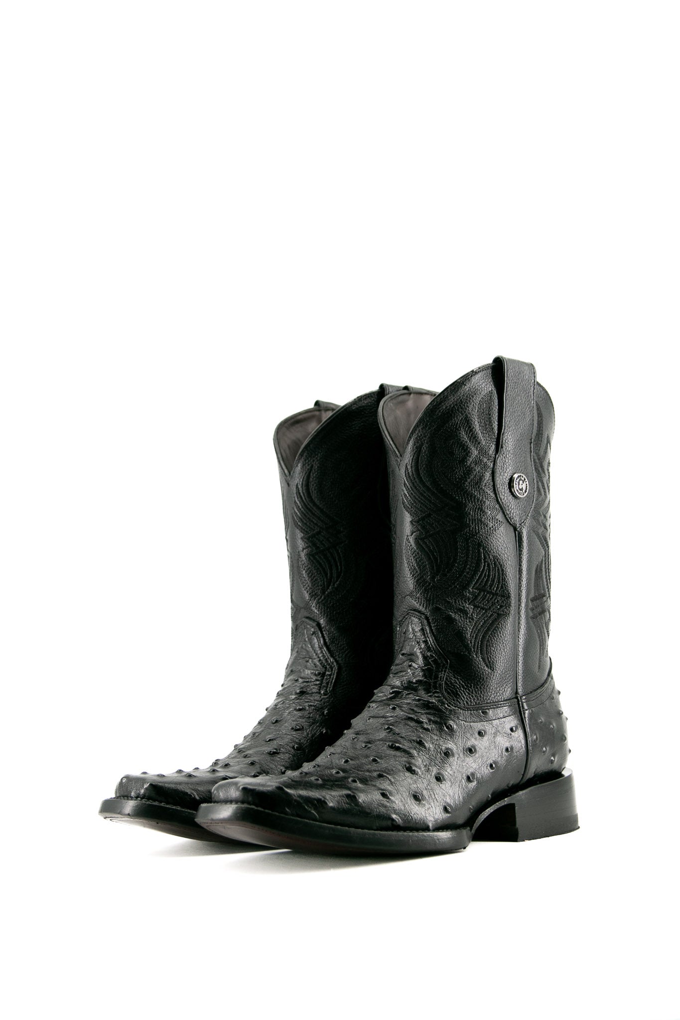 Vintage Ostrich Print Cowboy Boots for Men & Women - Western Rodeo Style Leather Boots - Perfect for Country Music Festivals, Line Dancing & Cowboy Themed Parties