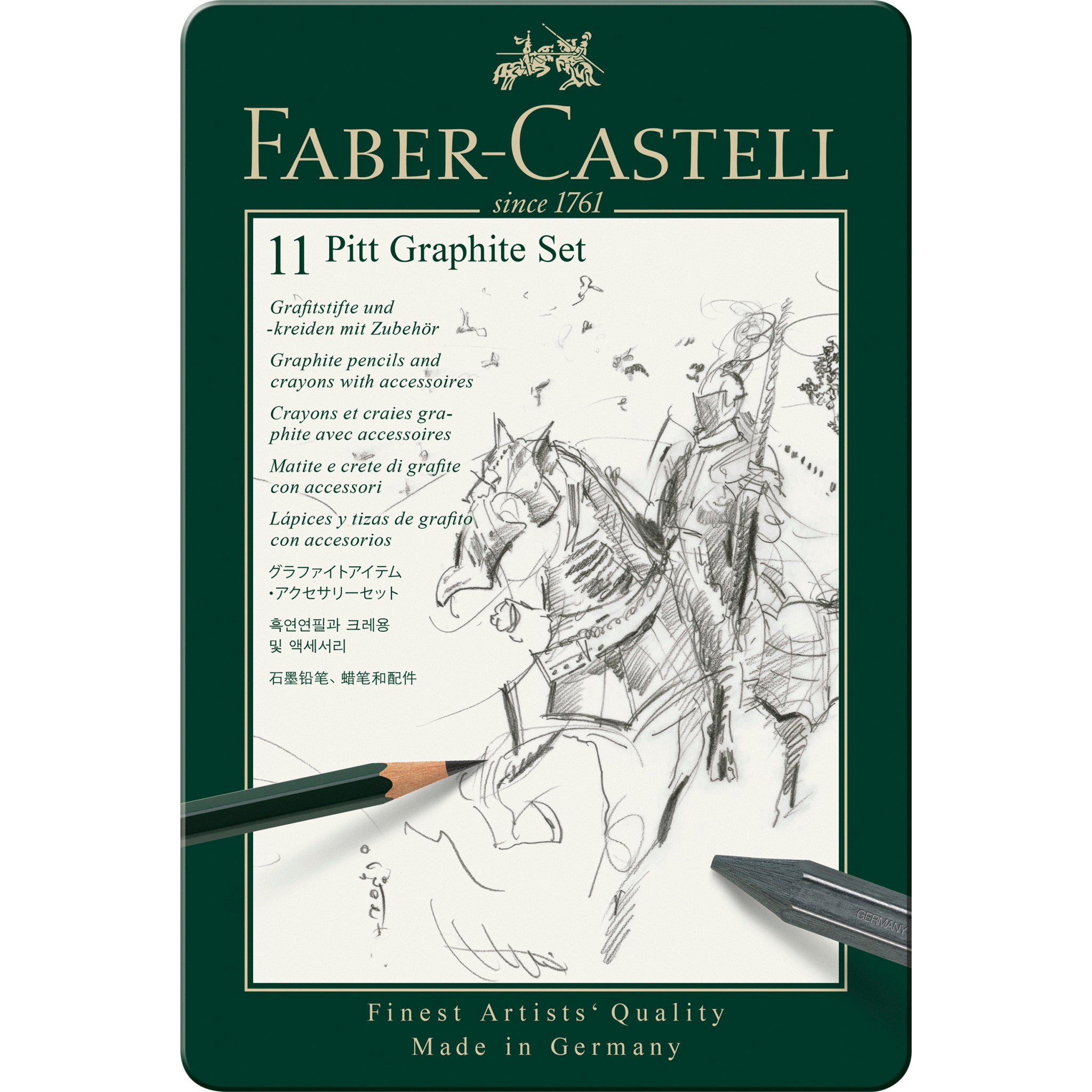 Premium Pitt Graphite Drawing Pencils Set - 11 Piece Tin Box for Sketching, Shading & Artwork | Ideal for Artists, Students & Professionals | #112972