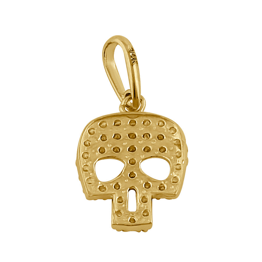 14K Solid Gold Skull Pendant with Cubic Zirconia - Gothic Jewelry for Men & Women - Perfect for Halloween, Parties & Everyday Wear