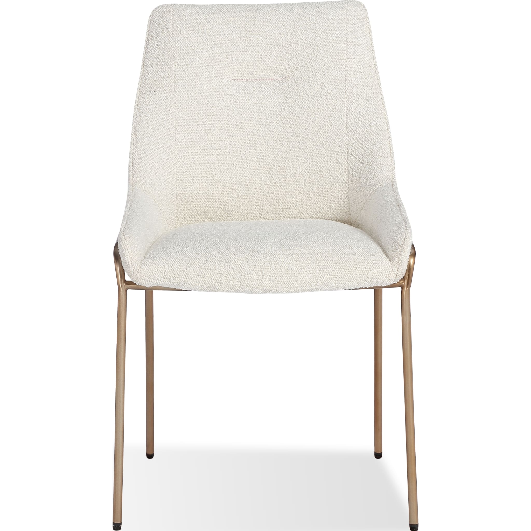 Luxury Cyrus Upholstered Dining Chair - Cottage Cheese Boucle Fabric with Brushed Bronze Metal Legs - Perfect for Modern Dining Room, Kitchen, and Home Office