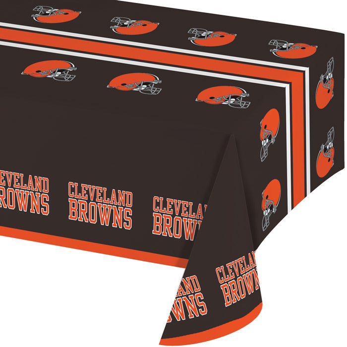 12-Piece Bulk Cleveland Browns Table Covers - Waterproof NFL Party Decorations for Game Day, Tailgating & Themed Events