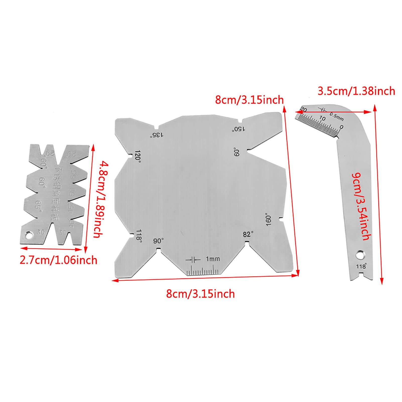 3Pcs/Set Stainless Steel Drill Bit Angle Gauges & Sharpener Tools - Precision Angle Measurement for Drill Bits with Protective Case - Perfect for Woodworking, Metalworking & DIY Home Improvement Projects