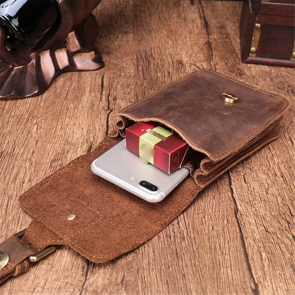 Handmade Vintage Waist Bag for Men - Retro Sports Fanny Pack, Small Crossbody Phone Bag, Casual Mini Bum Bag (17x4.5x11cm) - Perfect for Gym, Travel & Outdoor Activities