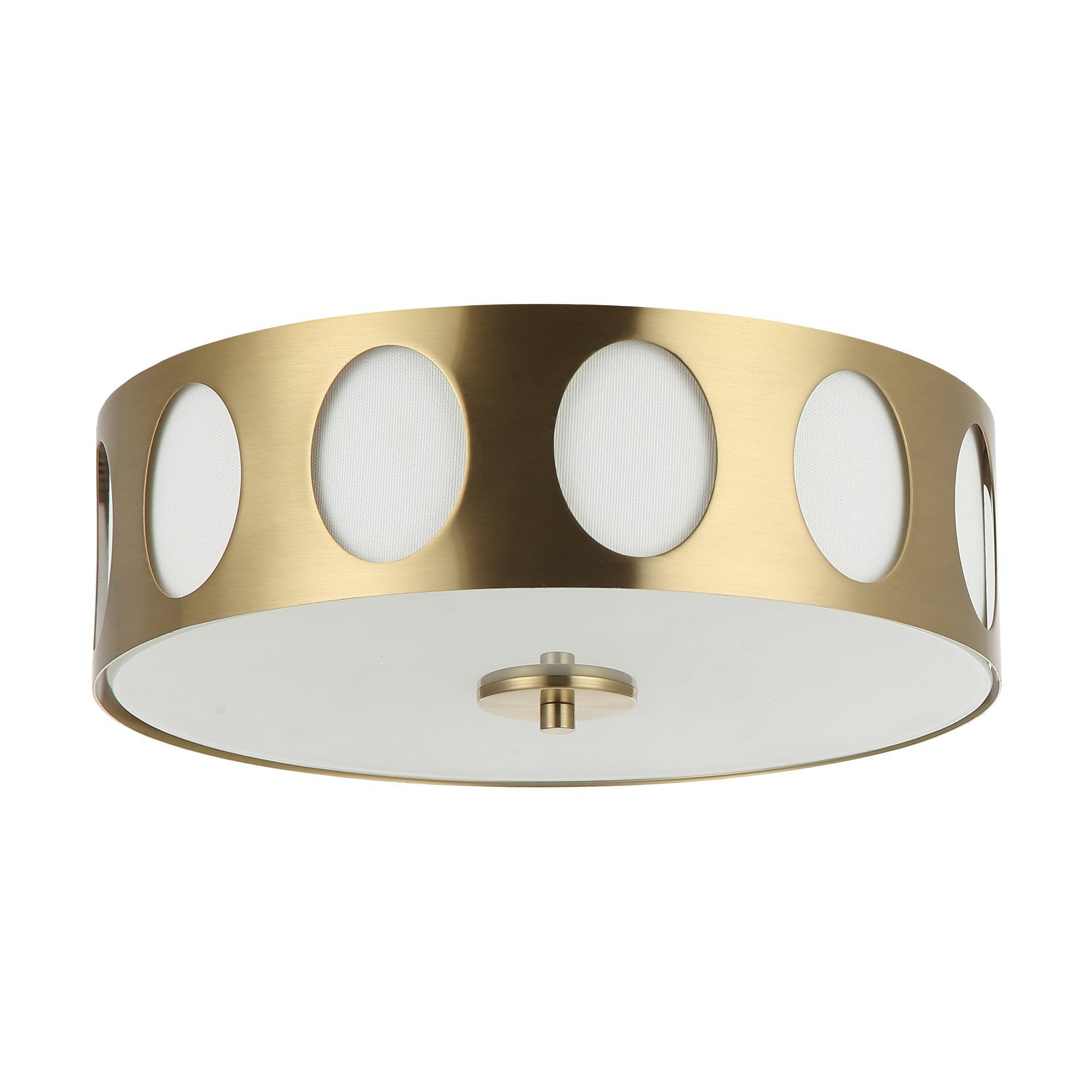 14 Inch Modern 3 Light Golden Flush Mount Ceiling Light Fixture - Perfect for Bedroom, Living Room, Dining Room & Hallway Lighting