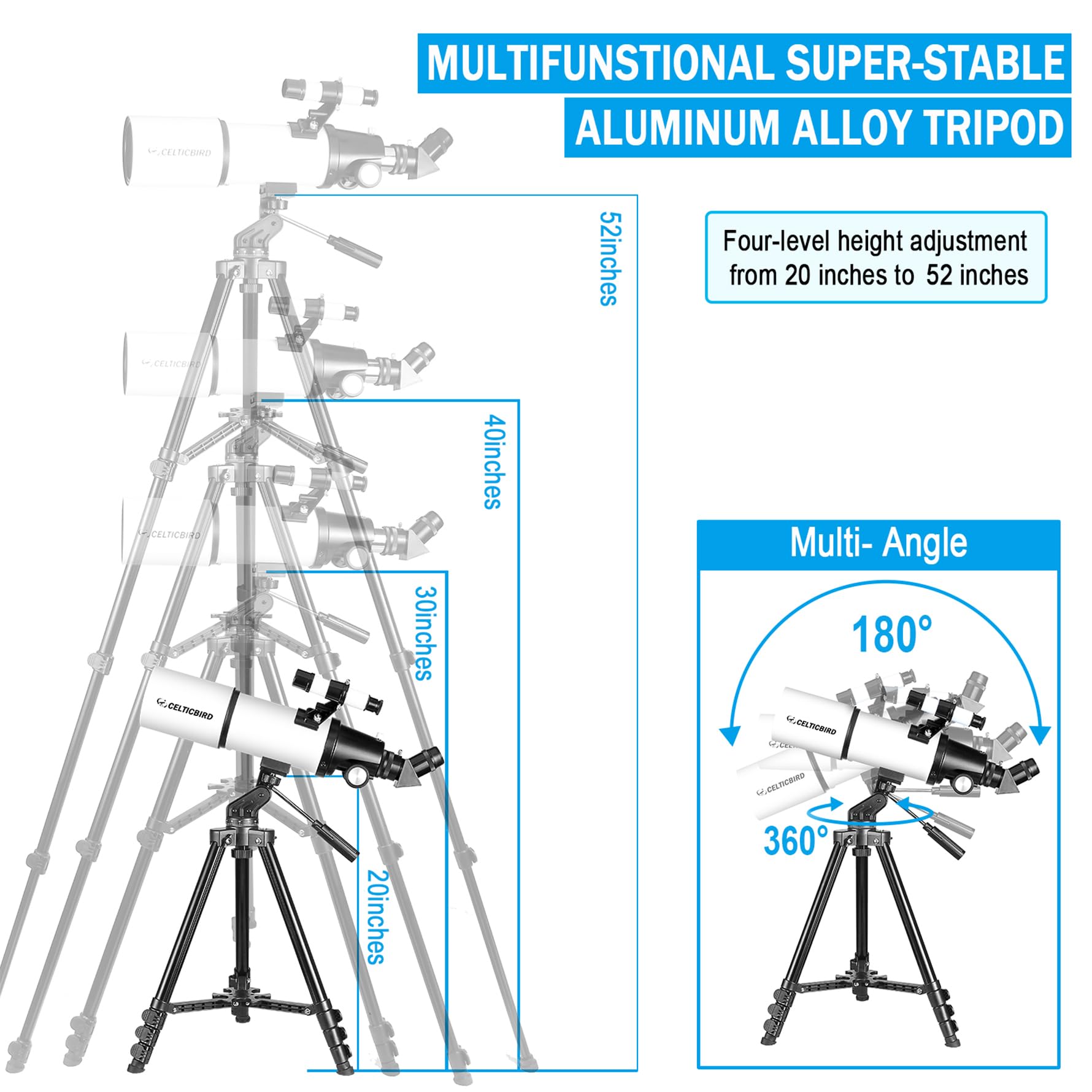 High Power Telescope for Adults & Beginners - 80mm Aperture 600mm Astronomy Telescope with AZ Mount, Backpack, Phone Adapter & Moon Filter - Perfect for Stargazing, Bird Watching & Travel Photography