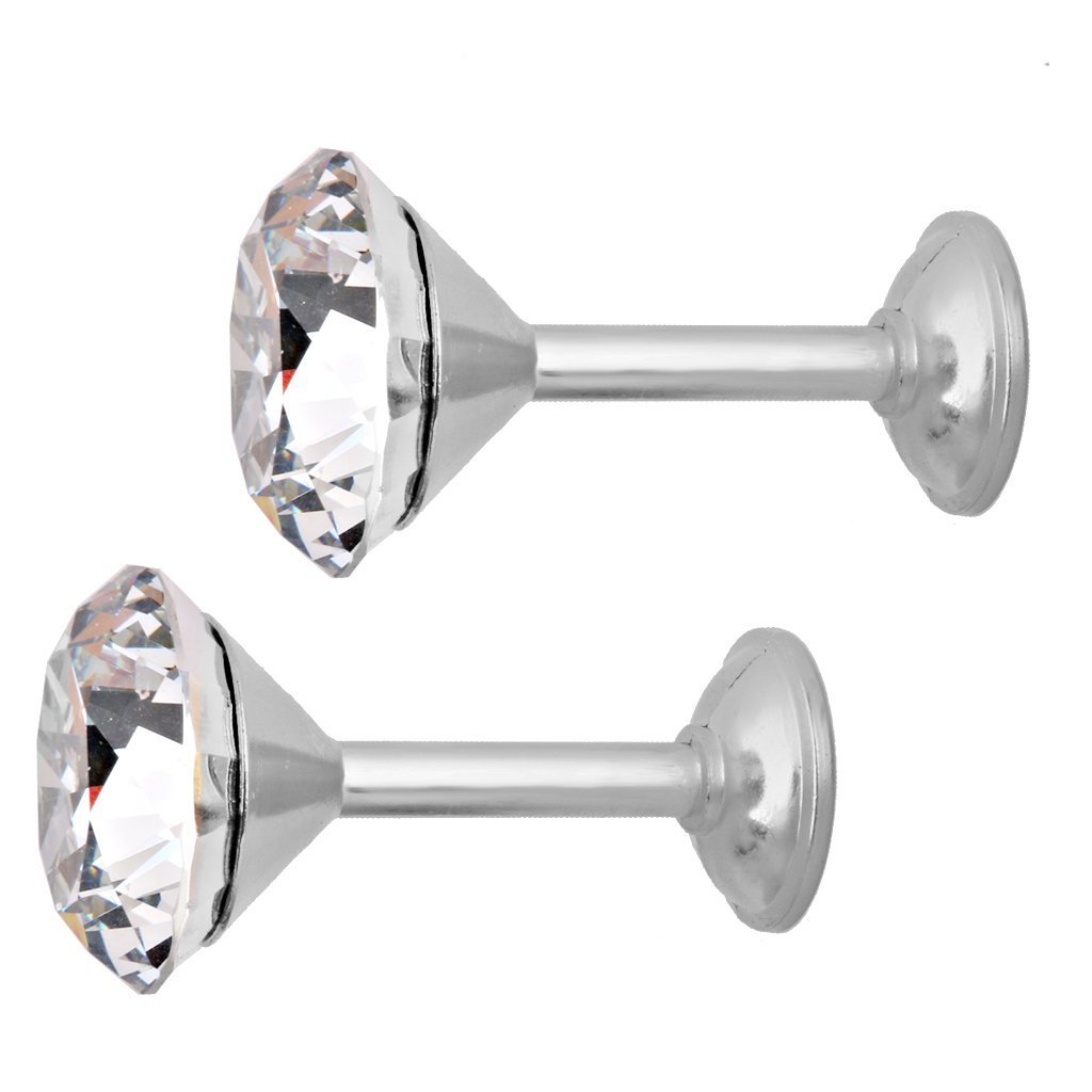 1 Pair Elegant Diamond Crystal Curtain Hooks - Decorative Wall Holdbacks & Tiebacks for Drapes (Silver) | Perfect for Living Room, Bedroom Window Treatments & Home Decor