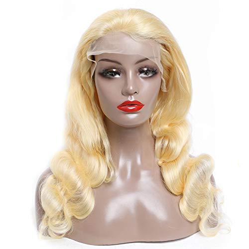 Fabwigs 613 Blonde 13x6 Lace Front Human Hair Wig - 150% Density Body Wave with Pre-Plucked Baby Hair | 100% Brazilian Remy Hair (22 Inch) - Perfect for Daily Wear, Cosplay & Special Occasions