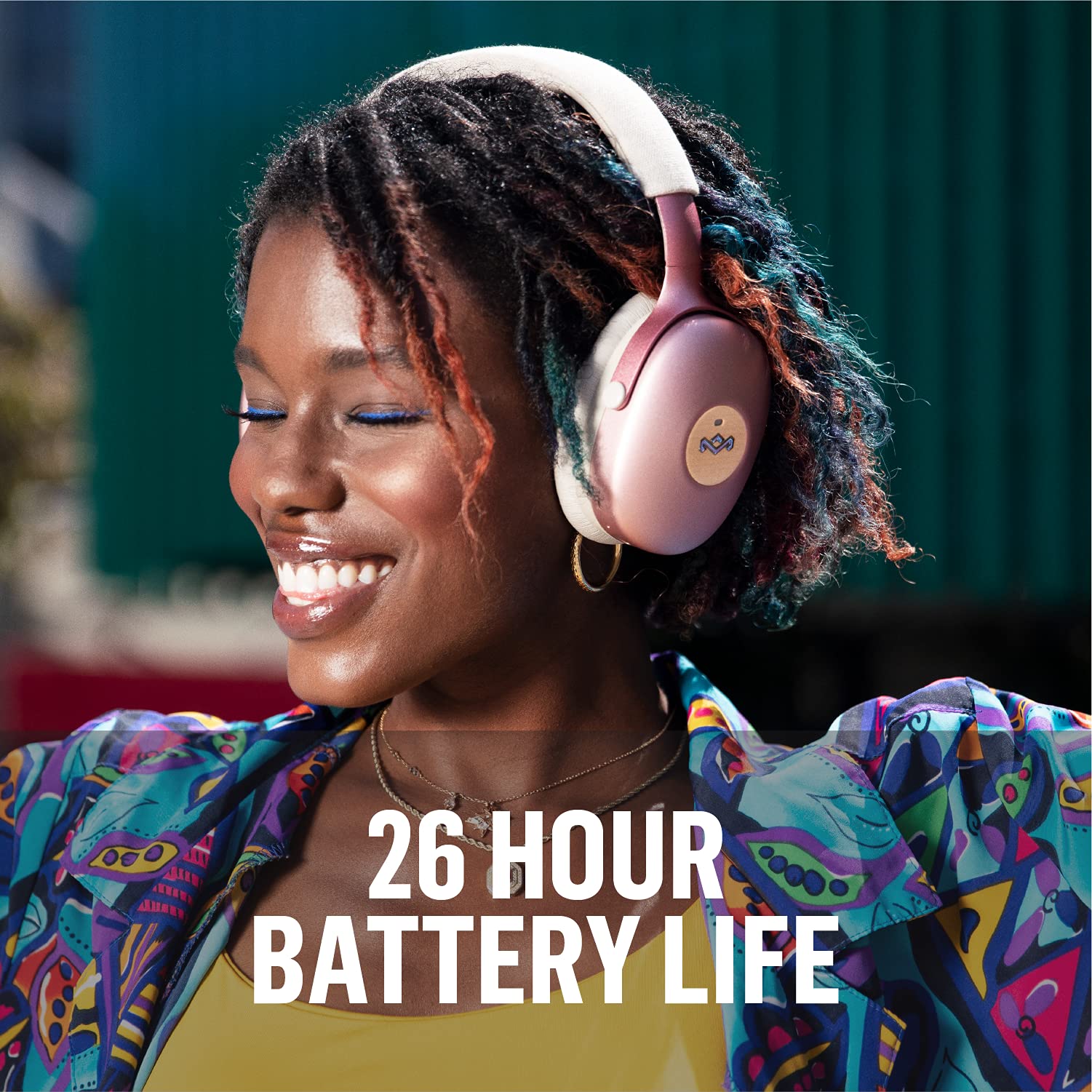 House of Marley Positive Vibration XL ANC Wireless Bluetooth Headphones - Noise Cancelling Over-Ear Headset with Microphone, 26-Hour Playtime, Copper Finish - Perfect for Travel, Work & Music Lovers