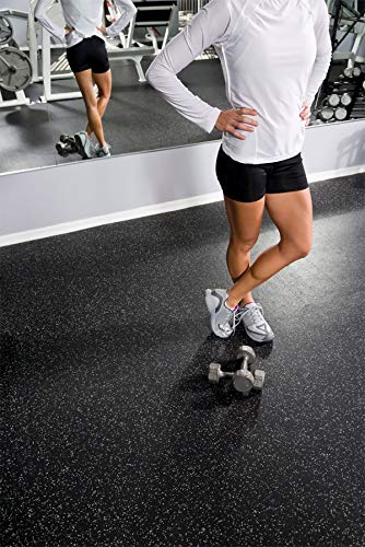 Premium 3/8in (9mm) Thick Gold Rubber Floor Mats - 4' x 50' Roll for Home Gym, Exercise Mats & Protective Flooring - Non-Slip, Durable Workout Mats for Fitness, Yoga & Garage Gym Flooring