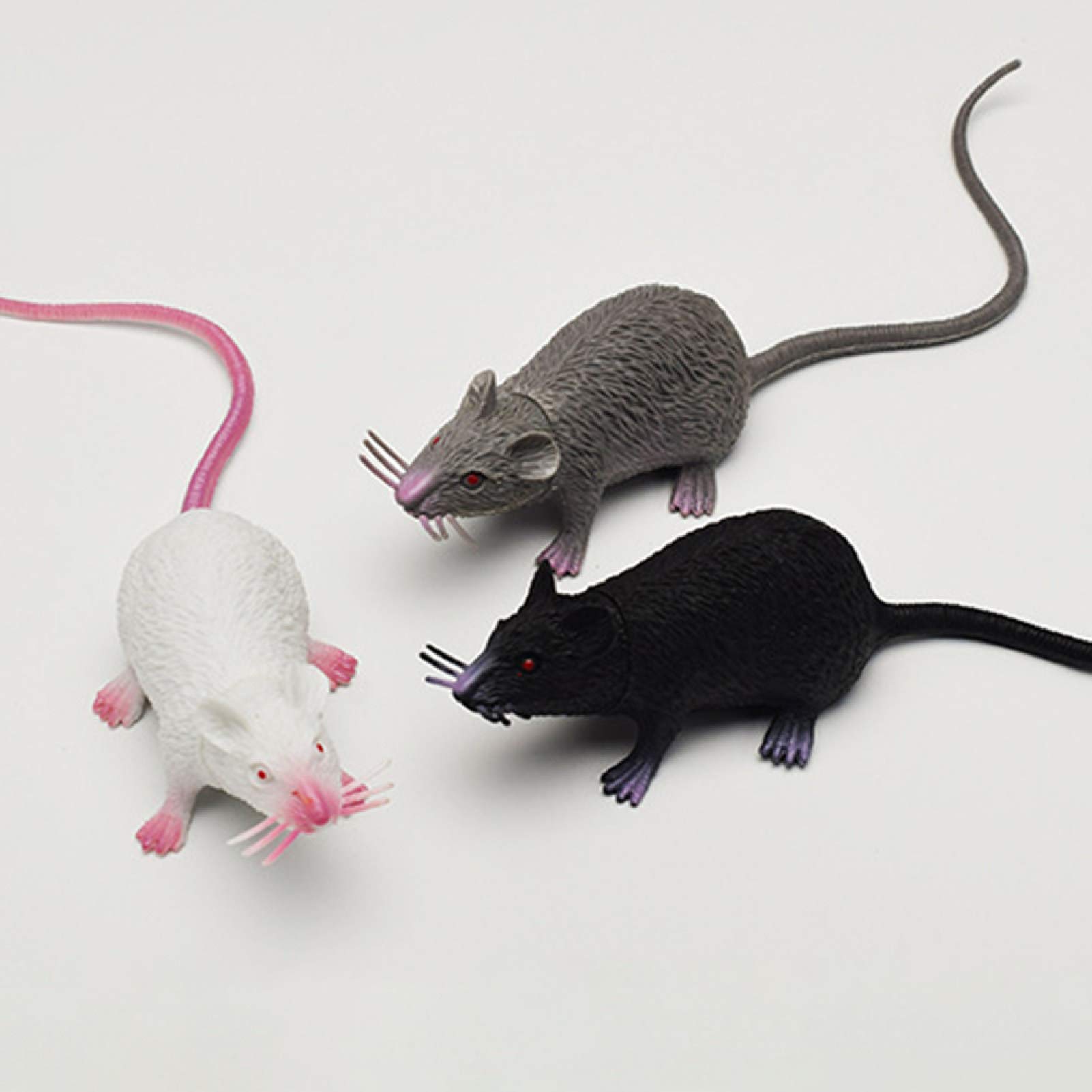 Qiguch66 April Fools' Day Prank Toy - Funny Simulation Long Tail Mouse Rat Trick Joke Toy for Adults & Kids - Perfect for Halloween Party Decor & Photo Props (Black) | Great for Pranks, Gag Gifts & Party Favors