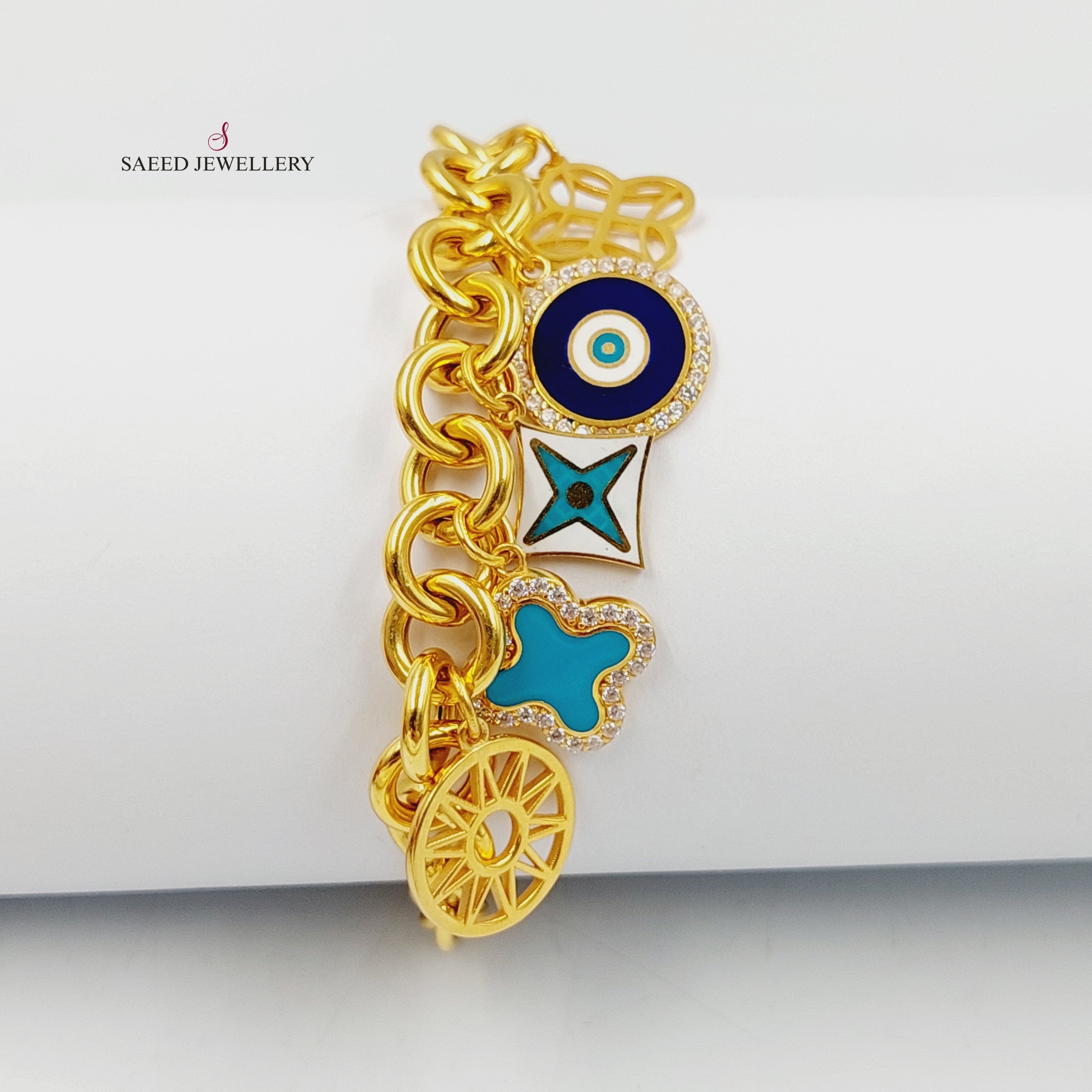 Enameled & Zircon Studded Dandash Bracelet for Women - Elegant Fashion Jewelry for Parties, Weddings & Special Occasions