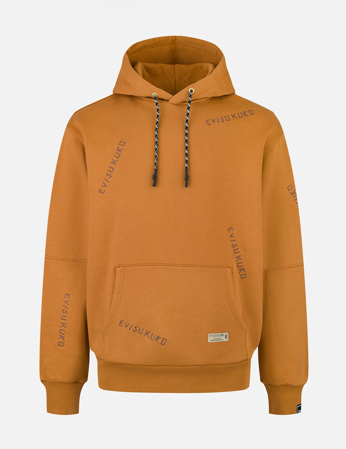 Allover Logo Embroidery Relaxed Fit Hoodie - Cozy Unisex Pullover Sweatshirt for Casual Wear, Street Style & Loungewear