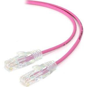 Alogic Pink Ultra Slim Cat6 Ethernet Cable 2m - 28AWG UTP Patch Cord with Gold Plated RJ45 Connectors for Gaming, Home Office & Networking - LSZH Cable for High-Speed Internet & Devices