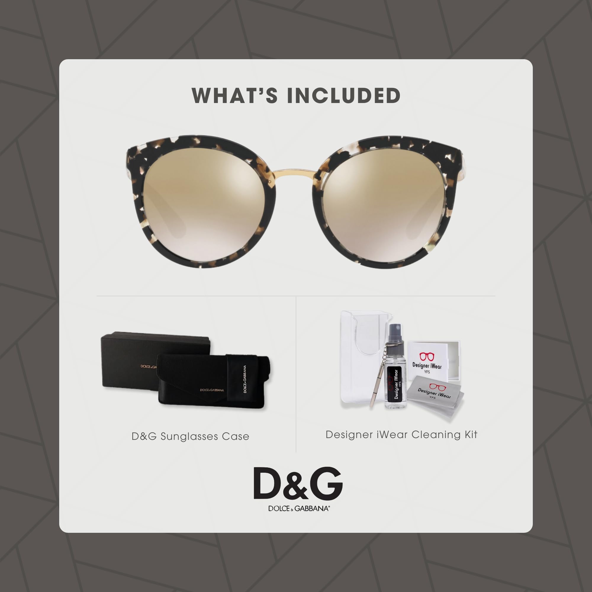 Dolce & Gabbana DG4268 Women's Round Sunglasses with UV Protection - Luxury Designer Sunglasses Bundle with iWear Eyewear Kit for Travel, Beach & Fashion Accessories