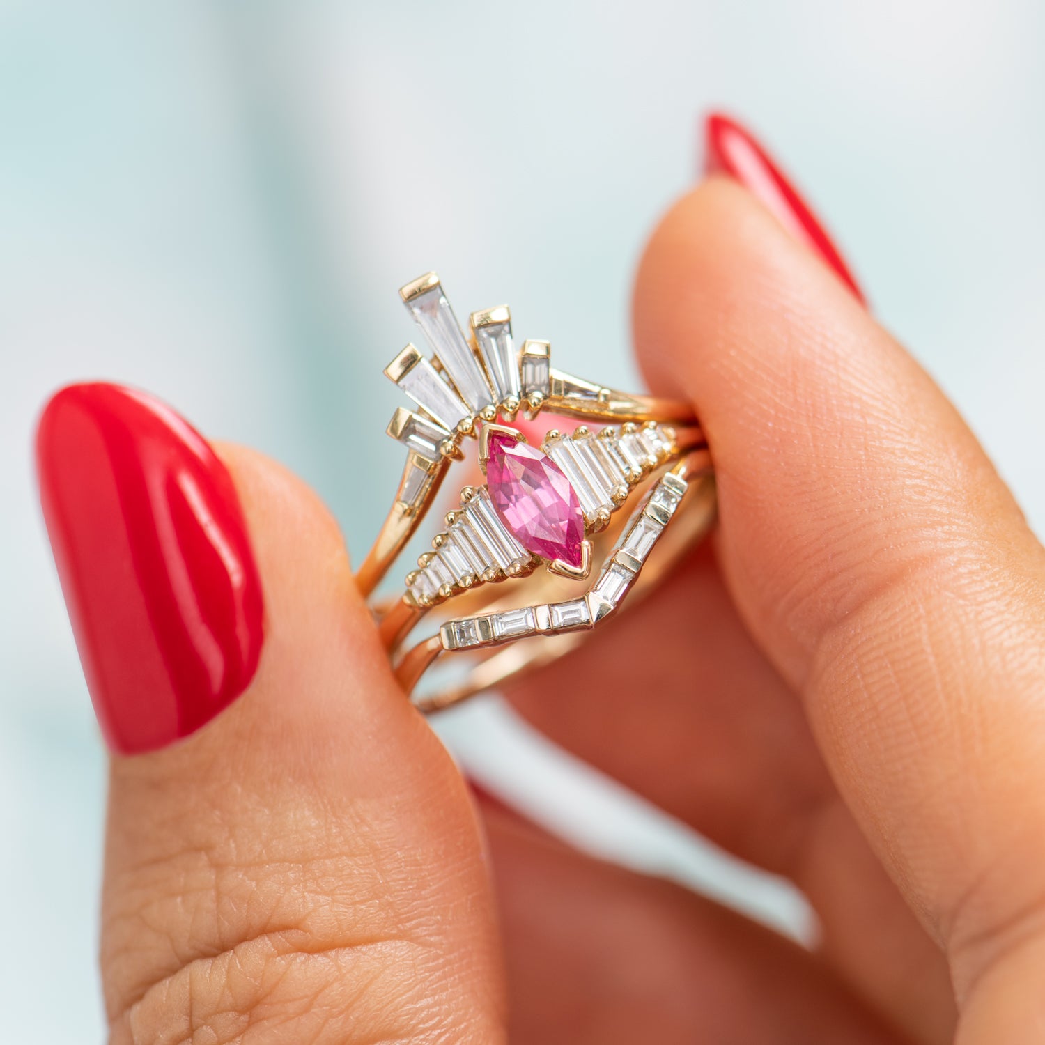 Exquisite Pink Spinel Engagement Ring with Dainty Diamond Accents - Perfect for Proposals, Anniversaries & Romantic Occasions