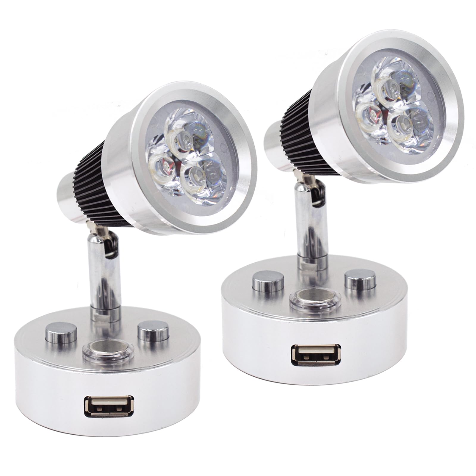 12V RV LED Interior Light with USB Port - Dimmable Touch Bedside Reading Lamp in Warm White for Camper, Trailer, Caravan, Truck, Boat & Motorhome - Perfect for Nighttime Reading & Cozy Ambiance Lighting