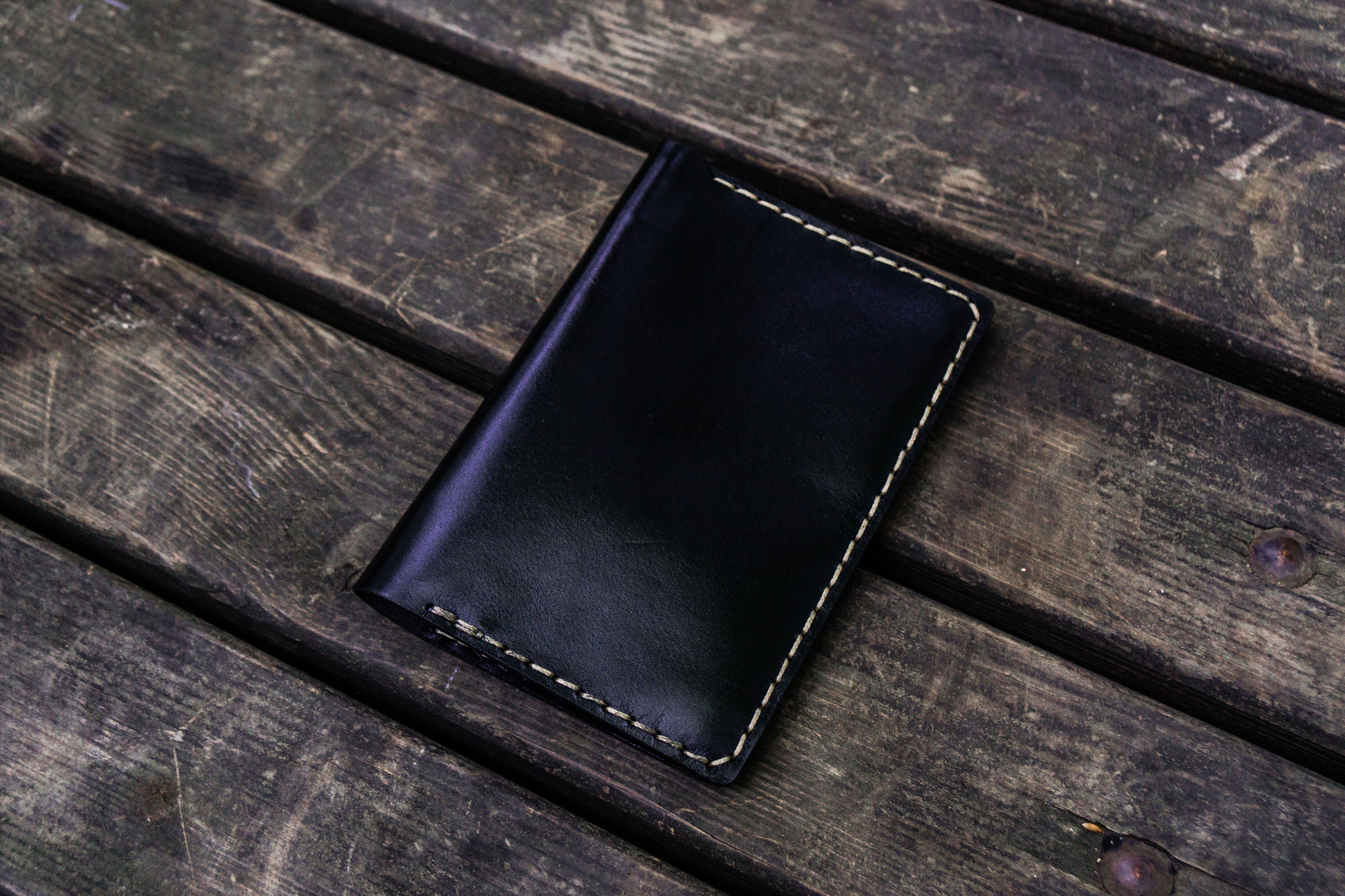Personalized Leather Field Notes Cover - Black | Custom Engraved Notebook Holder for Journaling, Travel & Gifts | Premium Vegan Leather Writing Accessory