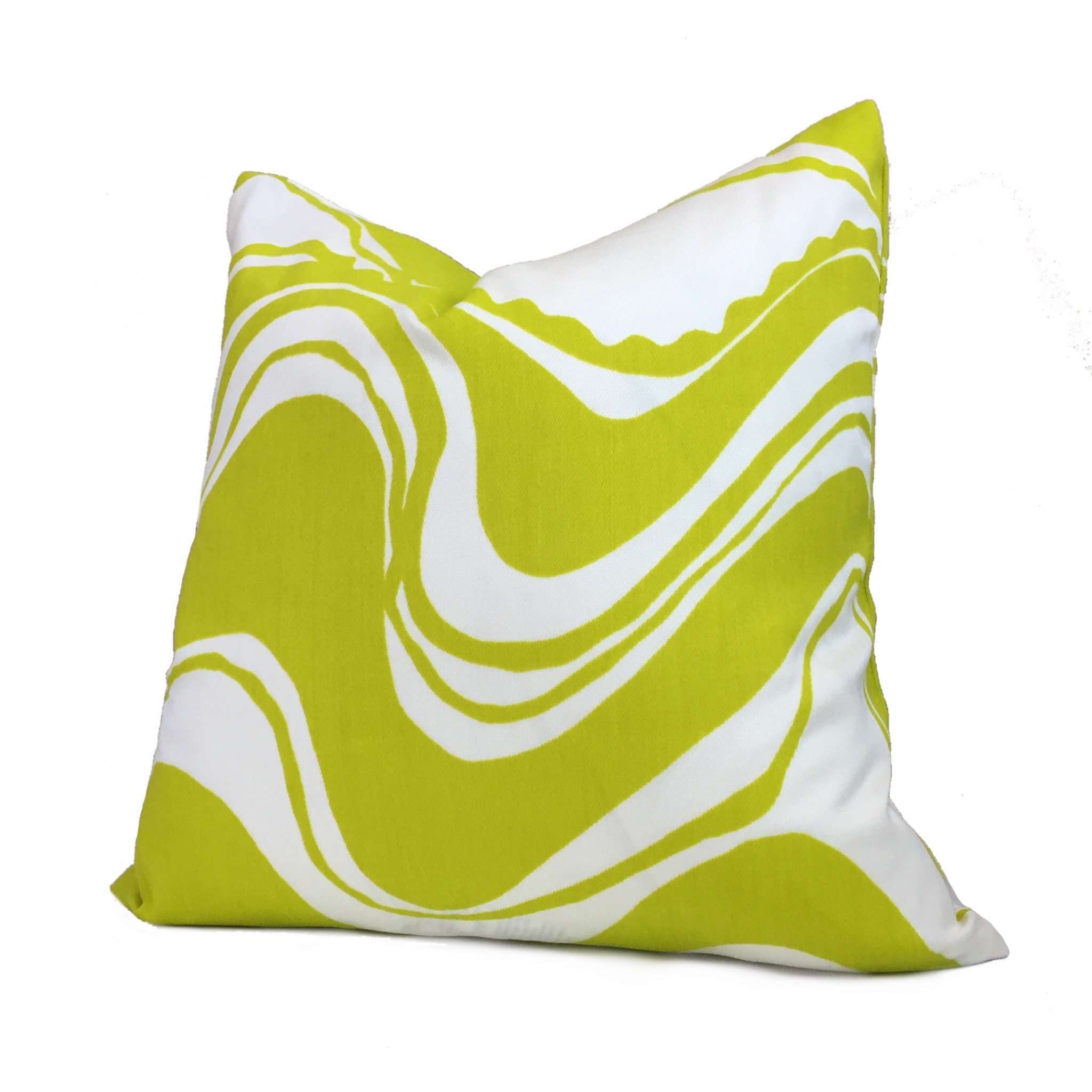 Trina Turk Schumacher Carmel Coastline Pillow Cover - Sulfur Citron Yellow & White - Indoor & Outdoor Decorative Throw Pillow Case - Perfect for Living Room, Patio, or Beach House Decor