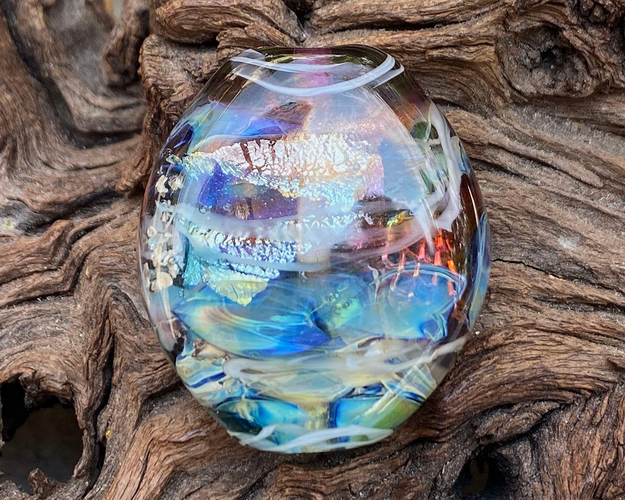 Handmade Floral Treasure Lampwork Glass Focal Bead SRA for Jewelry Making - Perfect for Necklaces, Bracelets, and DIY Craft Projects